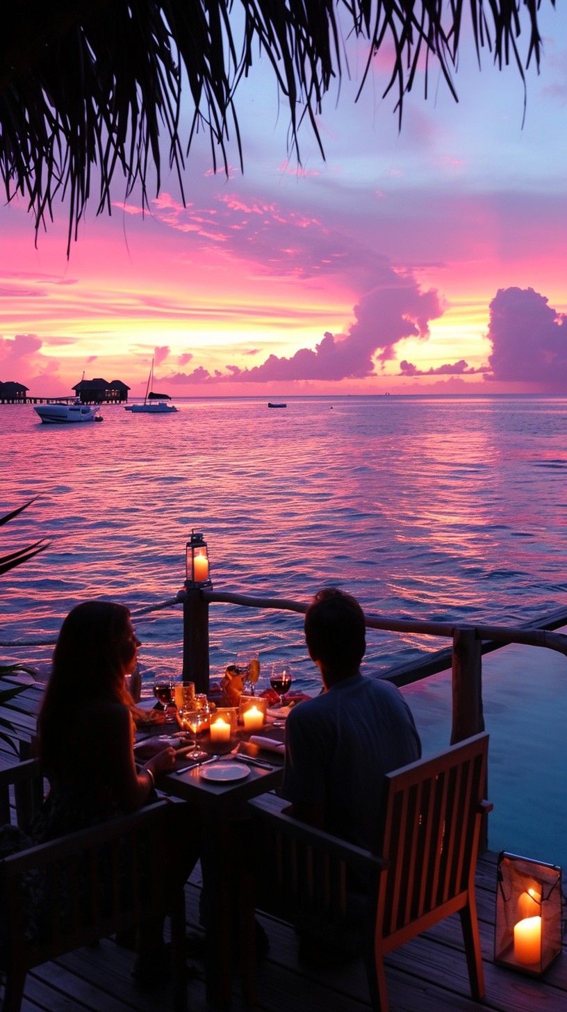 816x1456 Free Romantic Beach Dinner Image, Sunset, Dinner