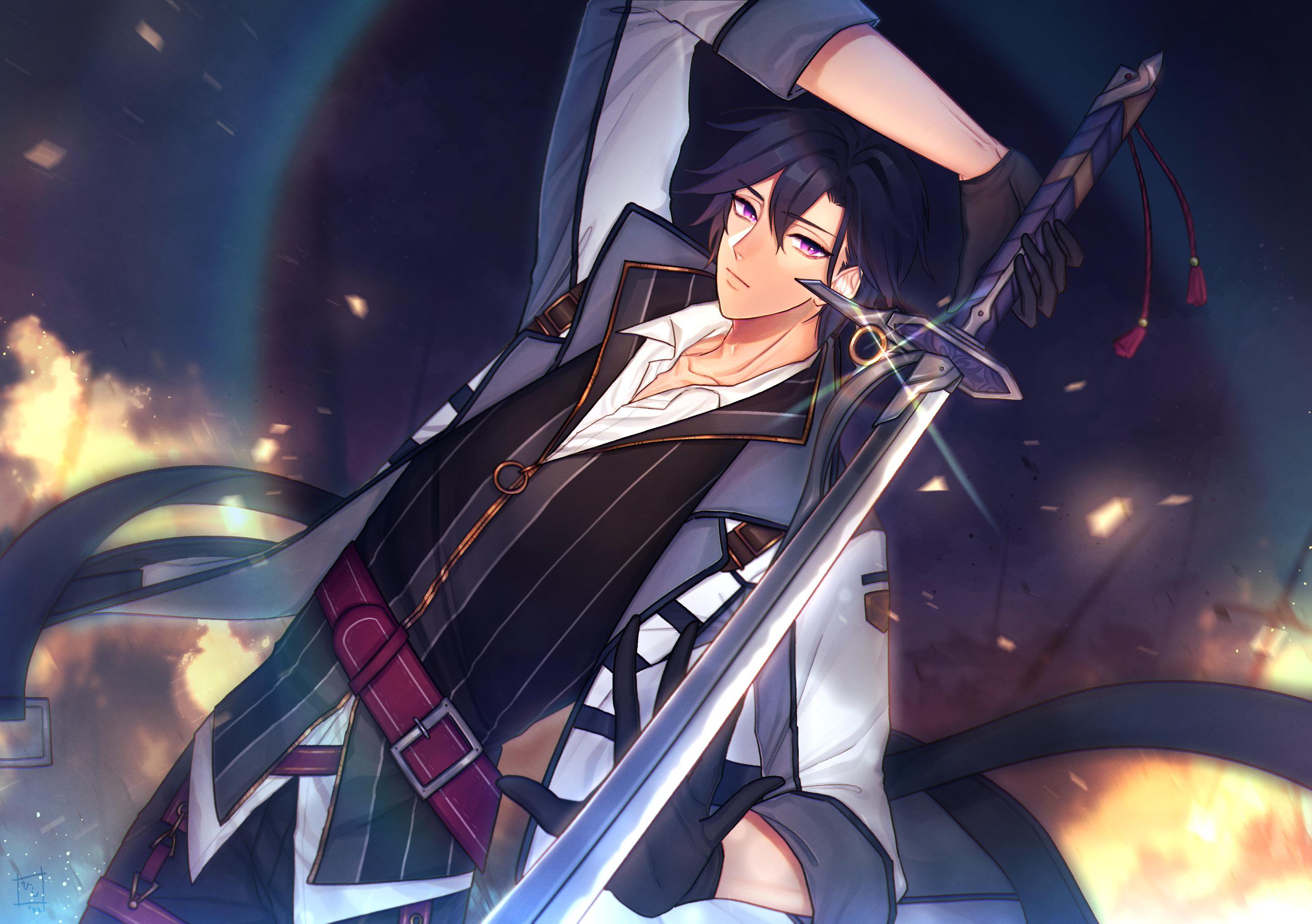 2894x2039 Rean Schwarzer: “My blade, calm as still water”