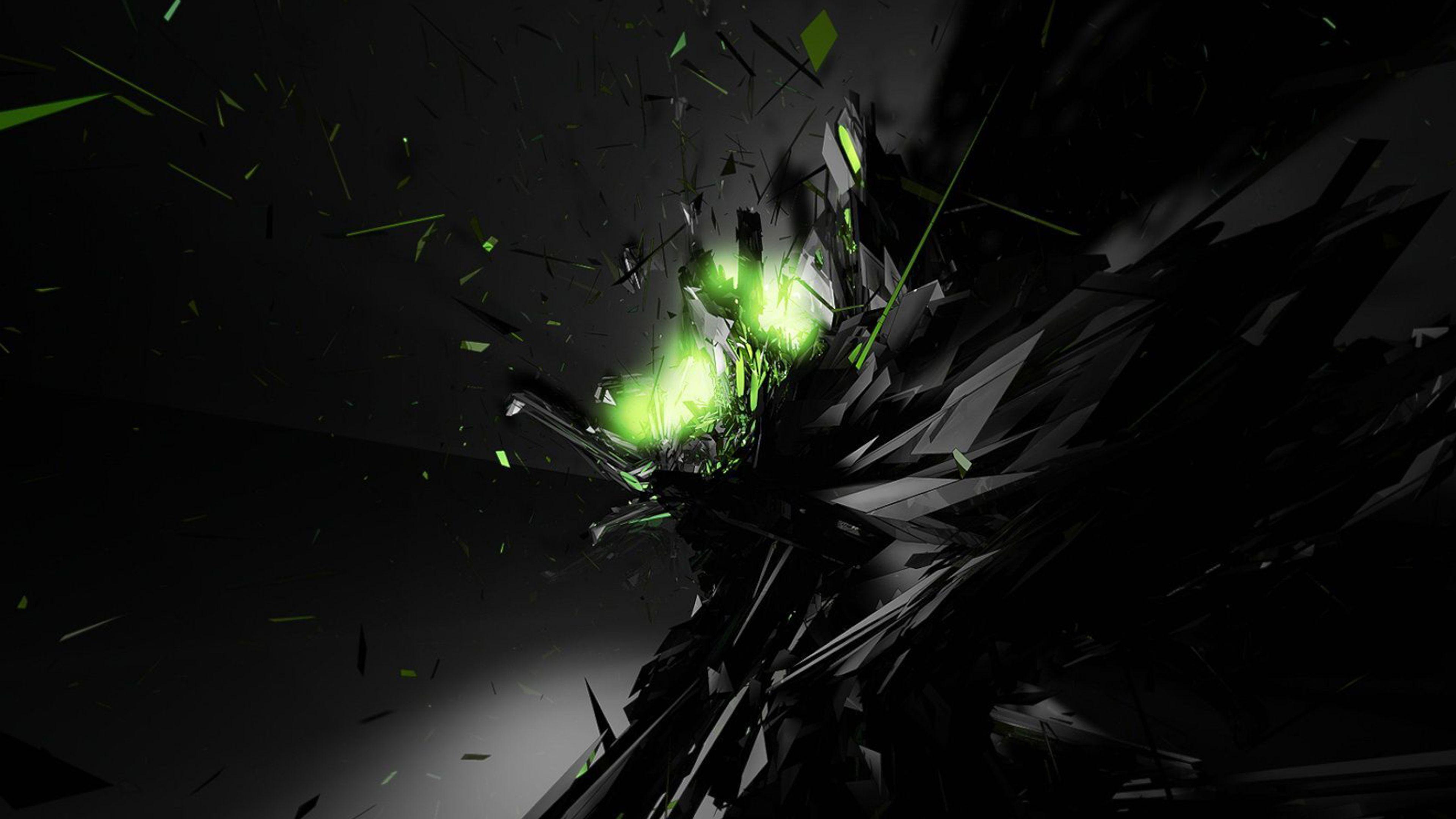 3840x2160 4K Green Shatter Wallpaper HD