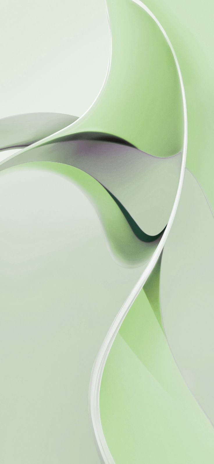 736x1594 Abstract Green and White Phone Wallpaper. S shape white back green, Green and white background