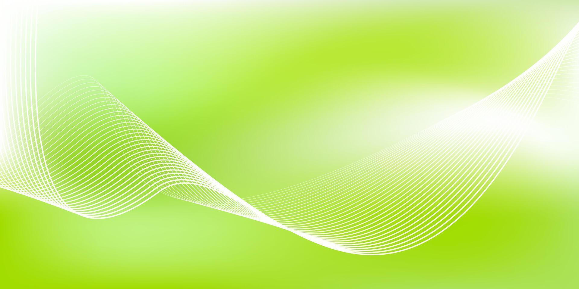 1920x960 Abstract green gradient background with shining lines waves. Minimalist background for banner, poster, cover, brochure, flyer, website