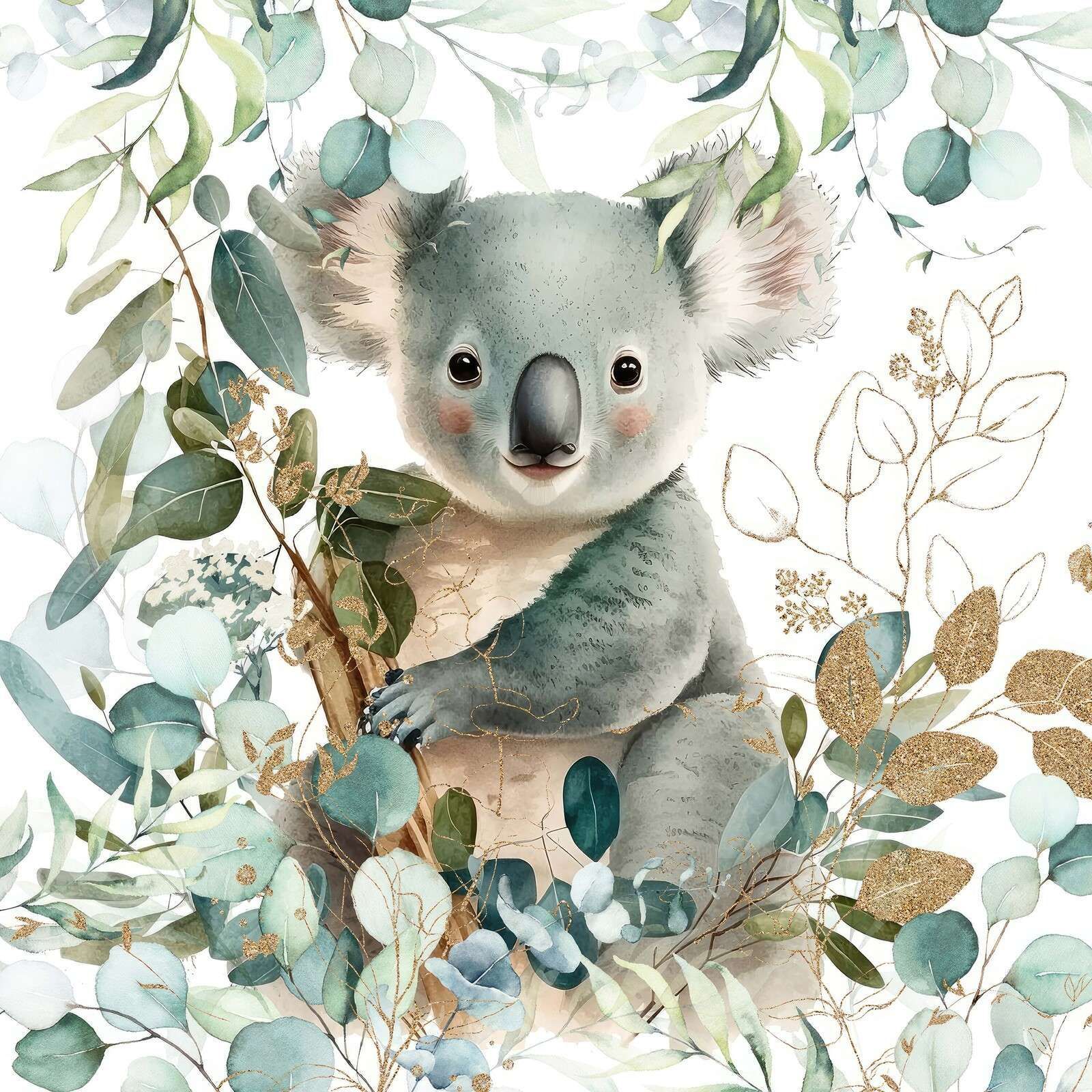 1600x1600 Wallpaper Mural koala in eucalyptus
