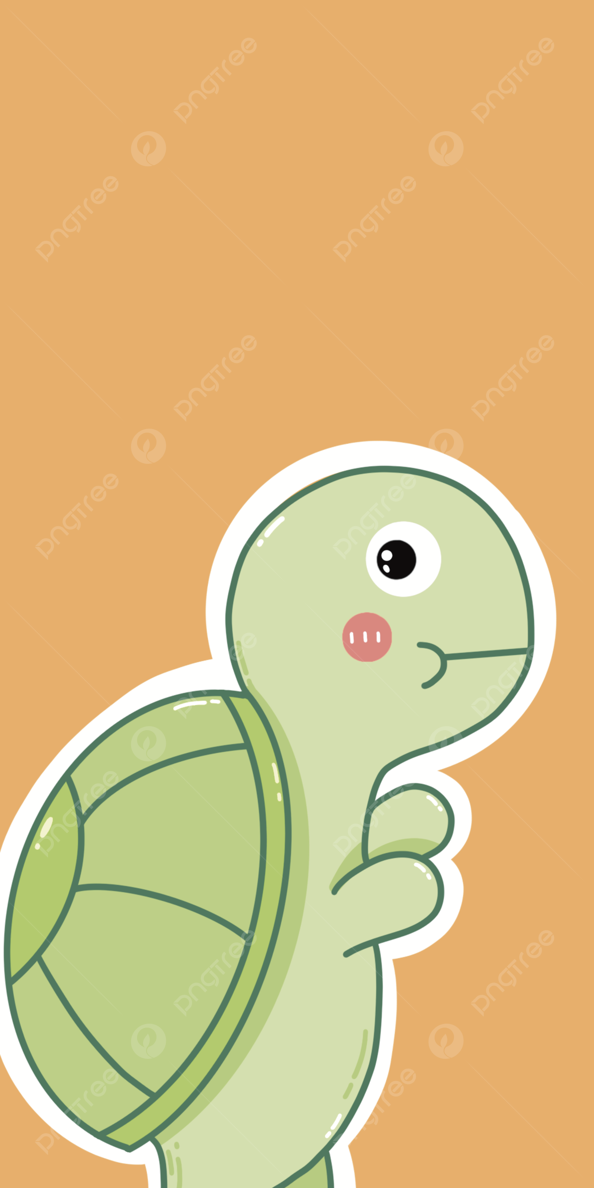 1200x2400 Small Turtle Cute Background Wallpaper Image For Free Download