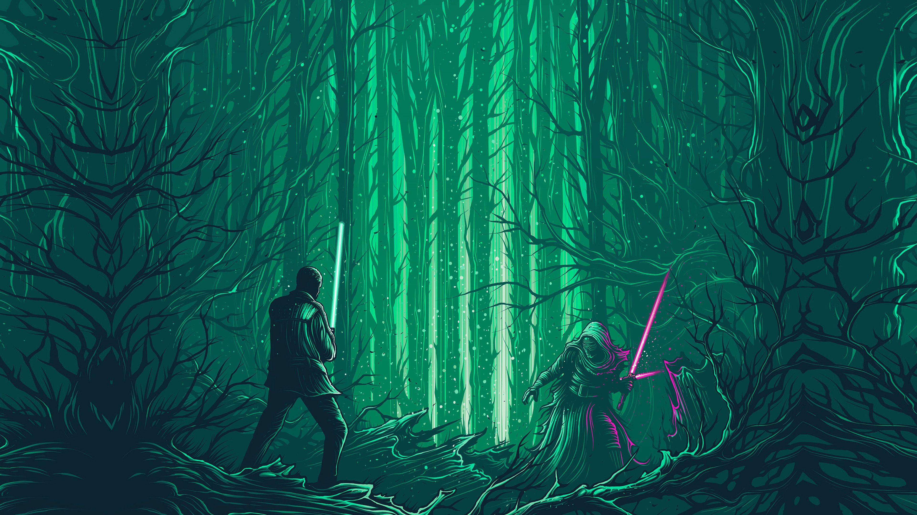 3840x2160 Starwars Illustration Green Art Film Wallpaper