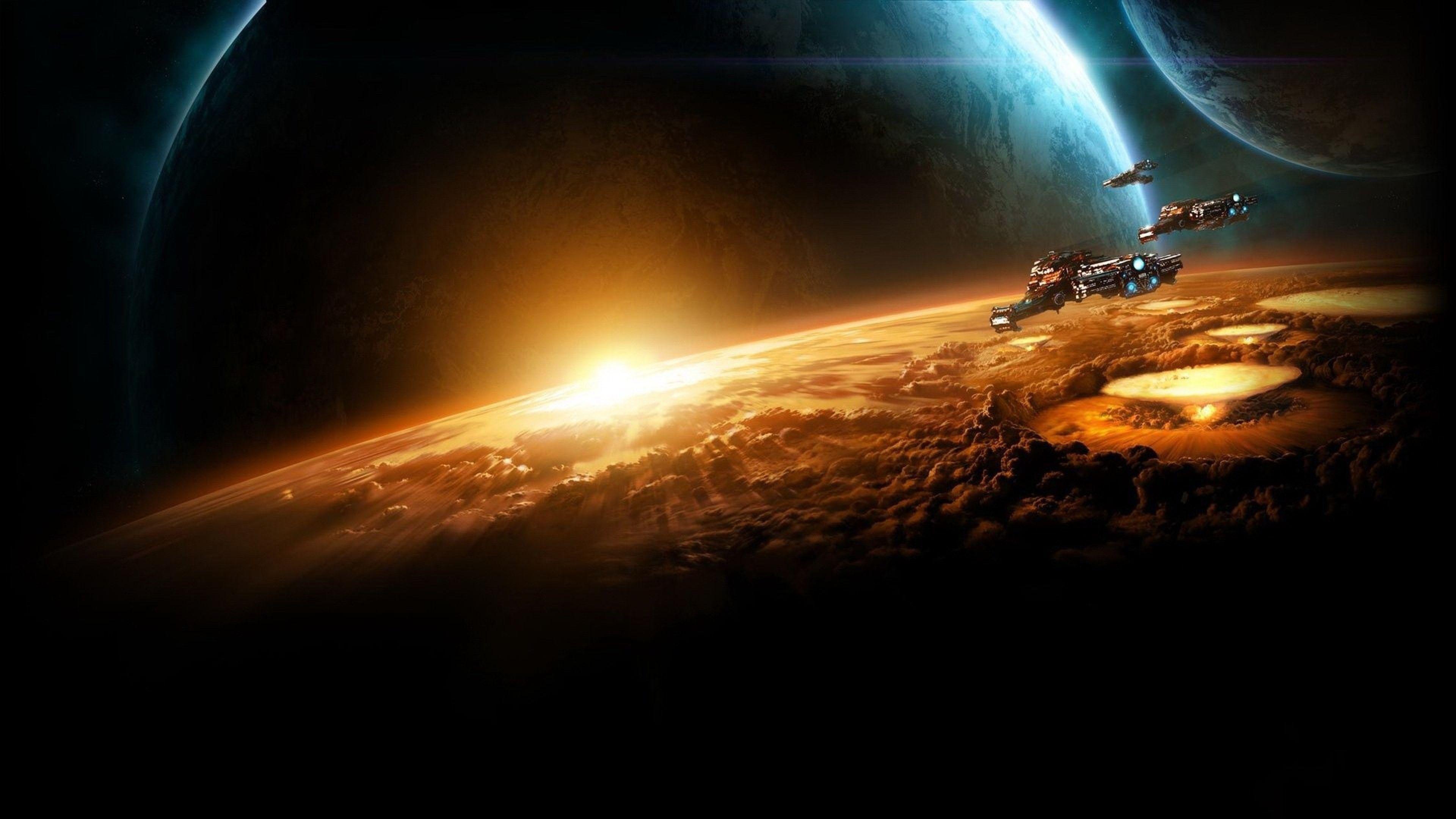 3840x2160 Free download Download Wallpaper 3840x2160 starcraft planet sun