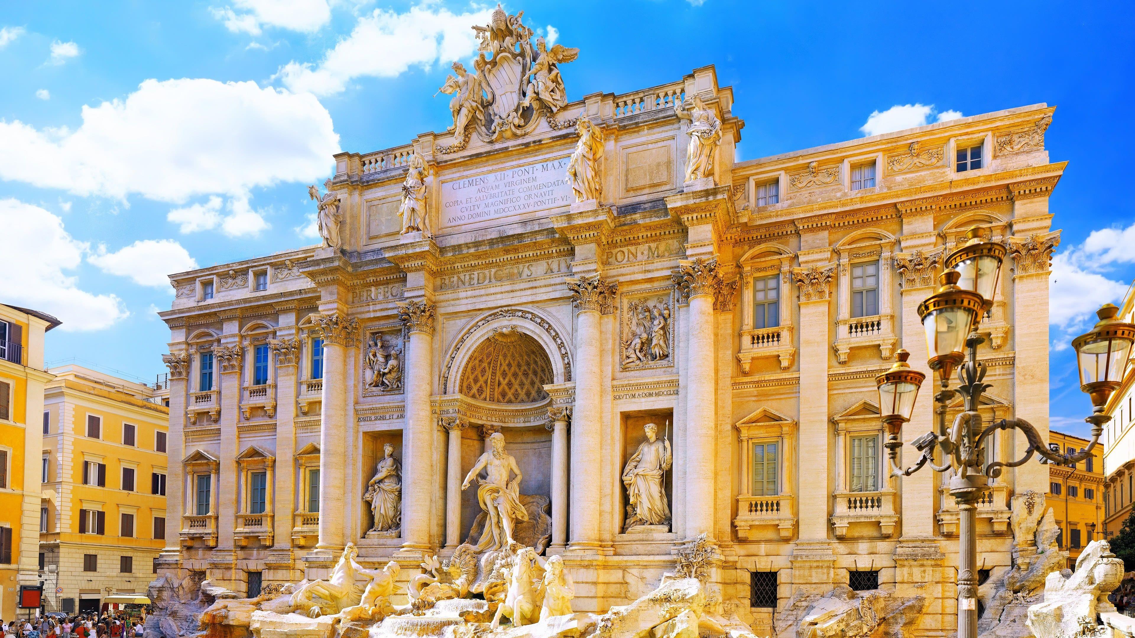 3840x2160 Trevi Fountain Rome Italy UHD 4K Wallpaper