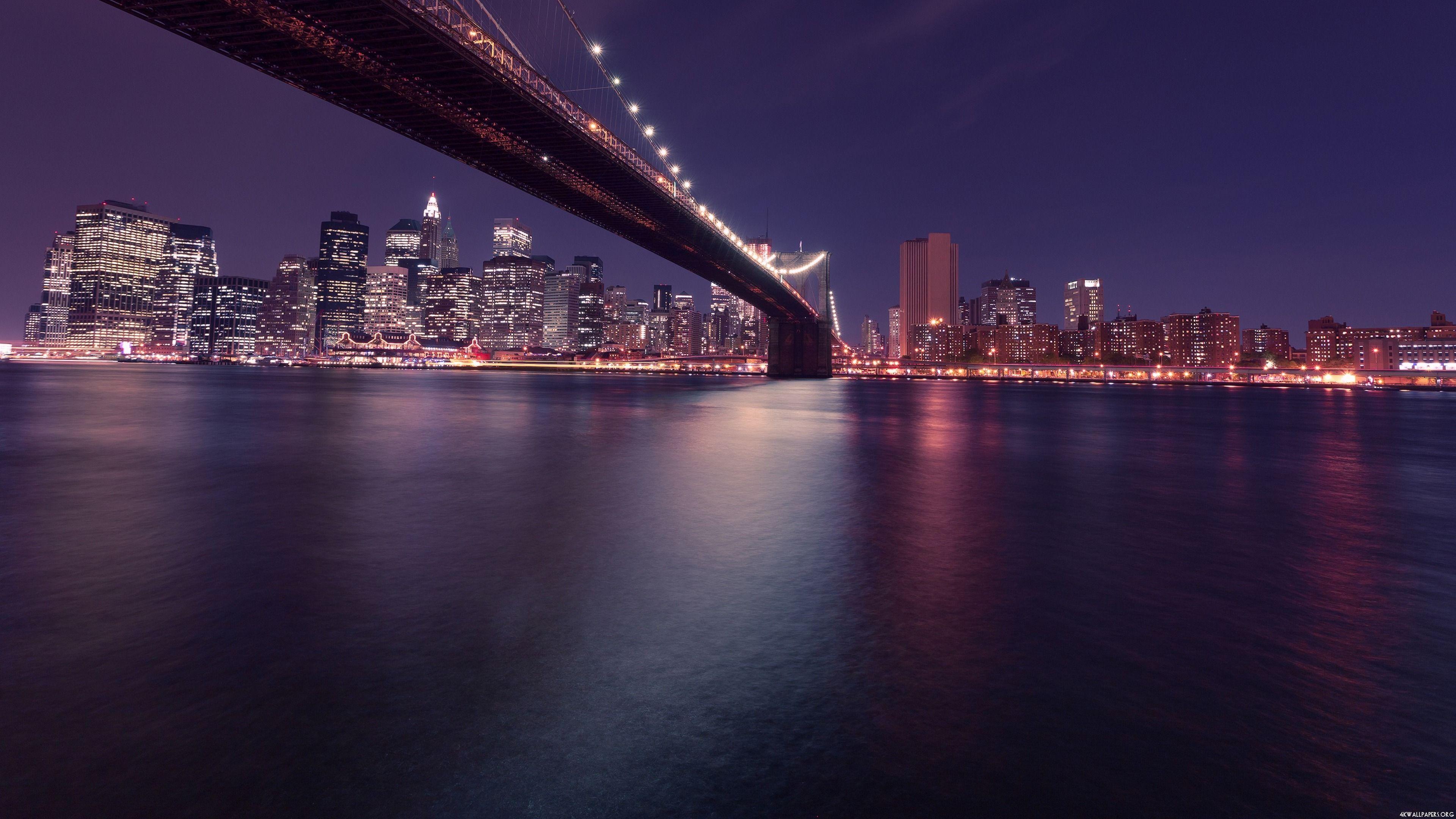3840x2160 4K New York Cityscape Bridge Wallpaper