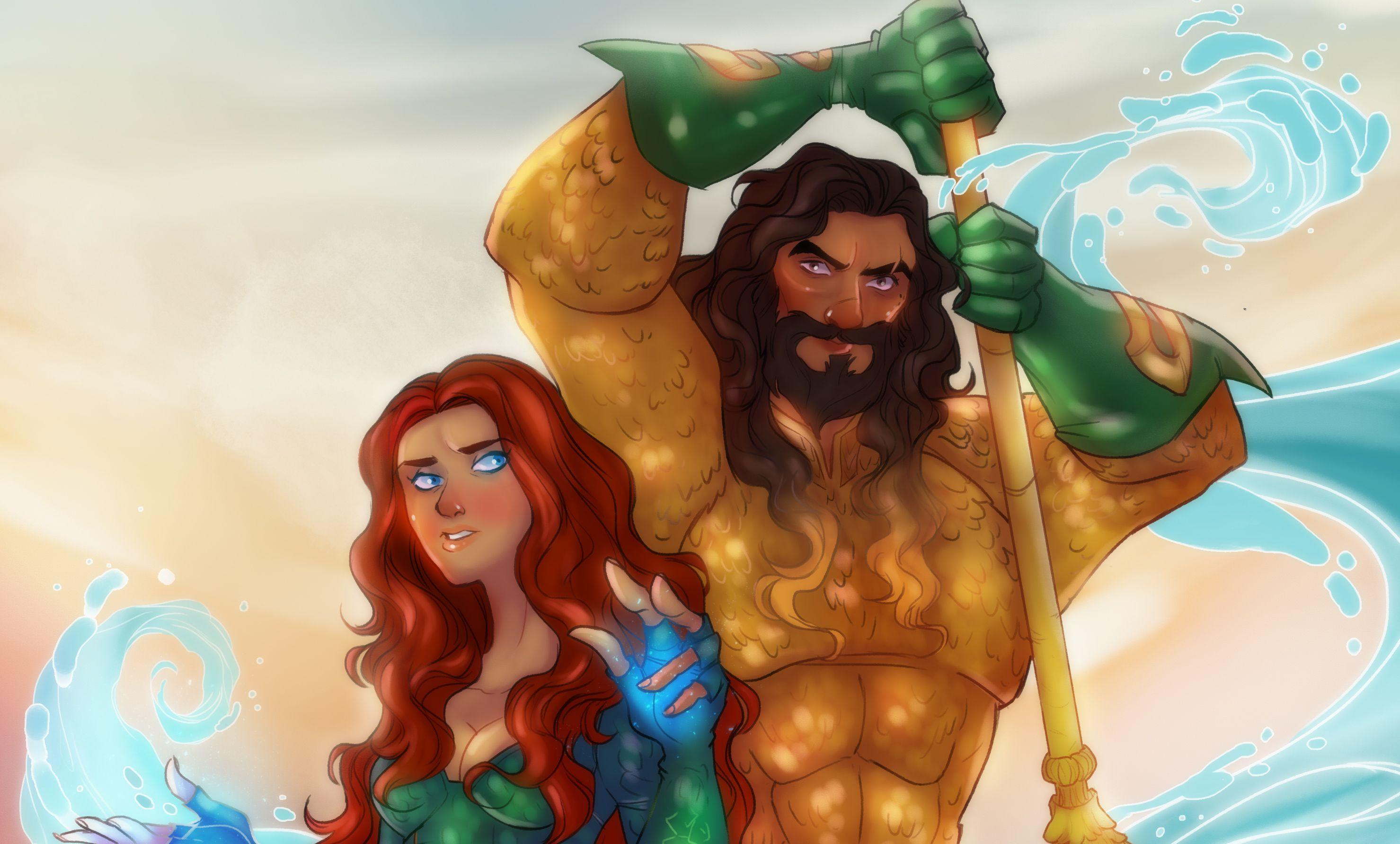 2958x1783 Free download Aquaman And Mera Artwork Cartoons 4112 Wallpaper