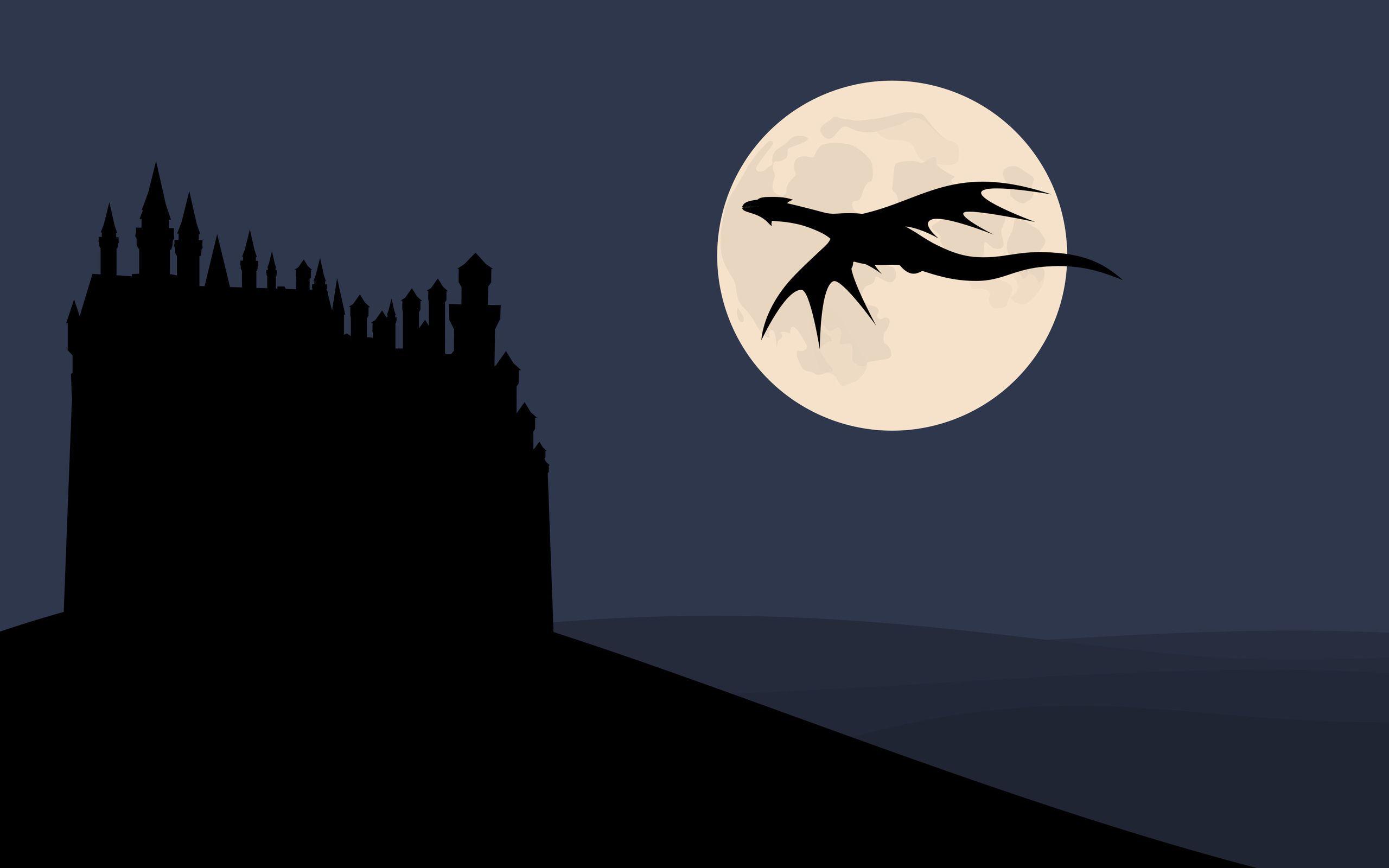 2560x1600 Dragon Moon Sky Simple Vector Minimalist 4k 2560x1600 Resolution HD 4k Wallpaper, Image, Background, Photo and Picture