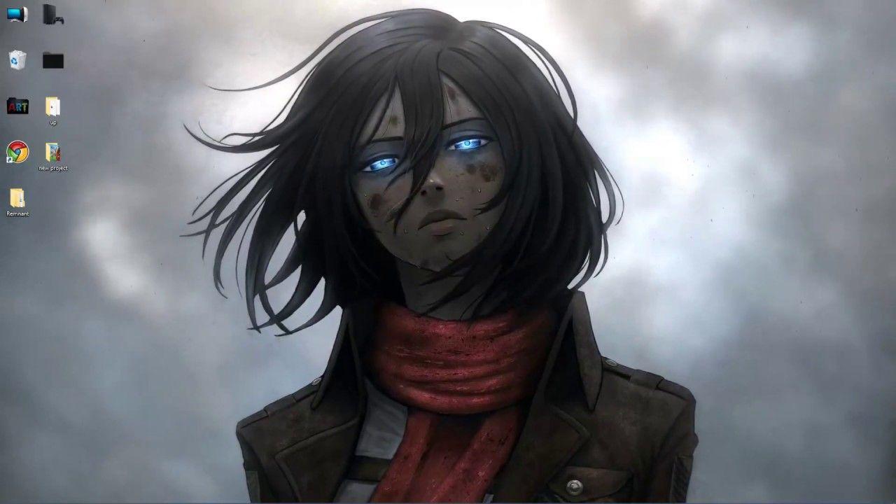 1280x720 wallpaper engine anime Mikasa Ackerman Attack on Titan