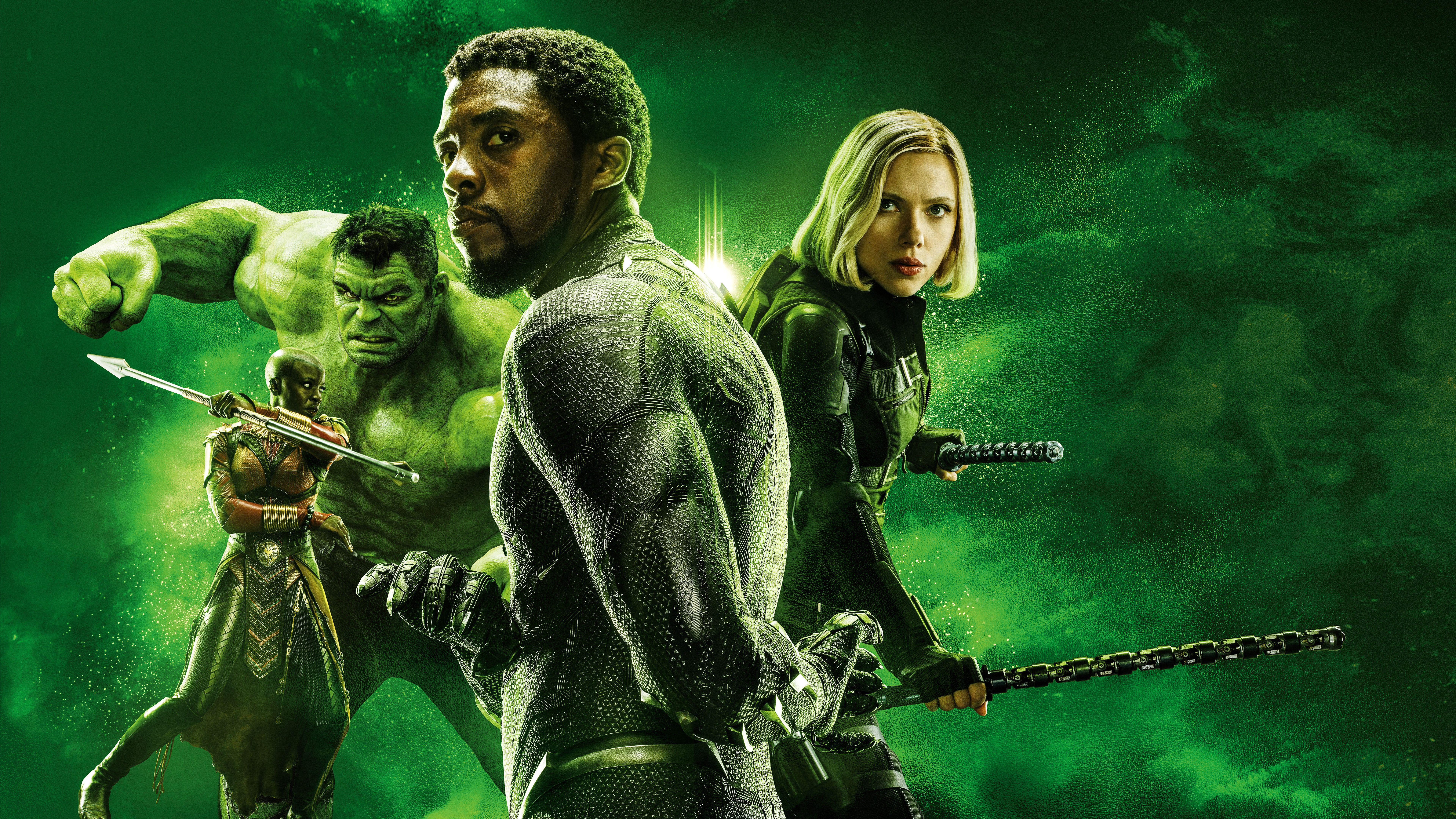 7680x4320 Avengers: Endgame Black Panther Black Widow 8K Wallpaper