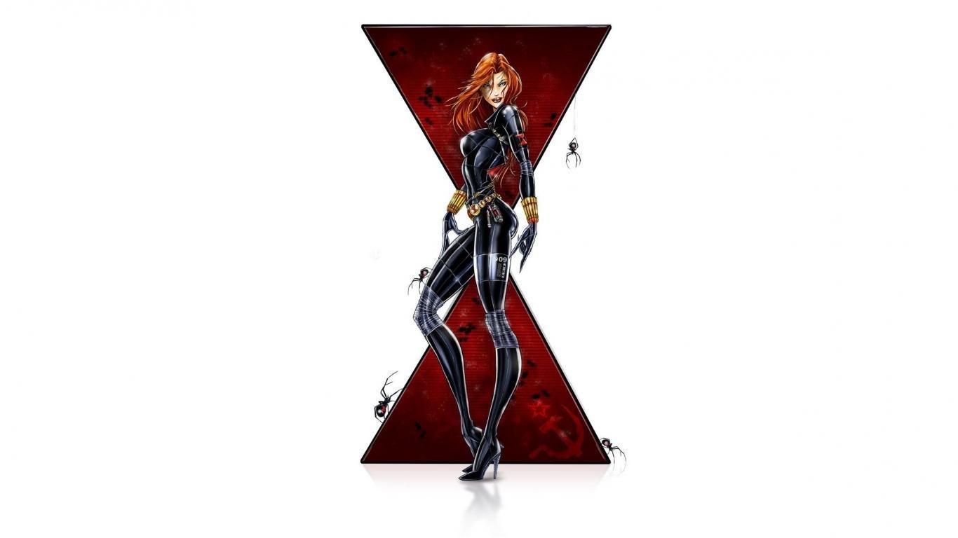 1366x768 Black Widow wallpaper HD for desktop background
