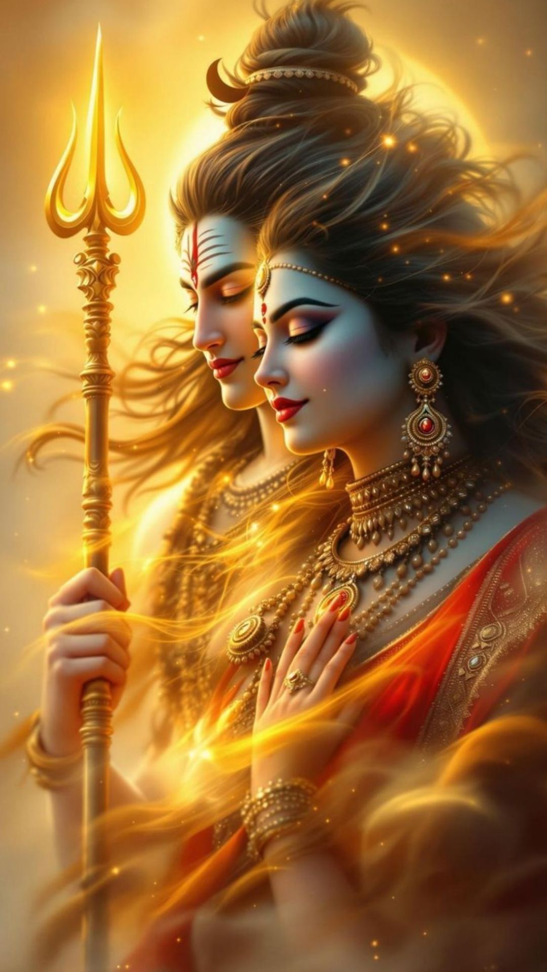 1080x1920 Shiv Durga HD Wallpaper
