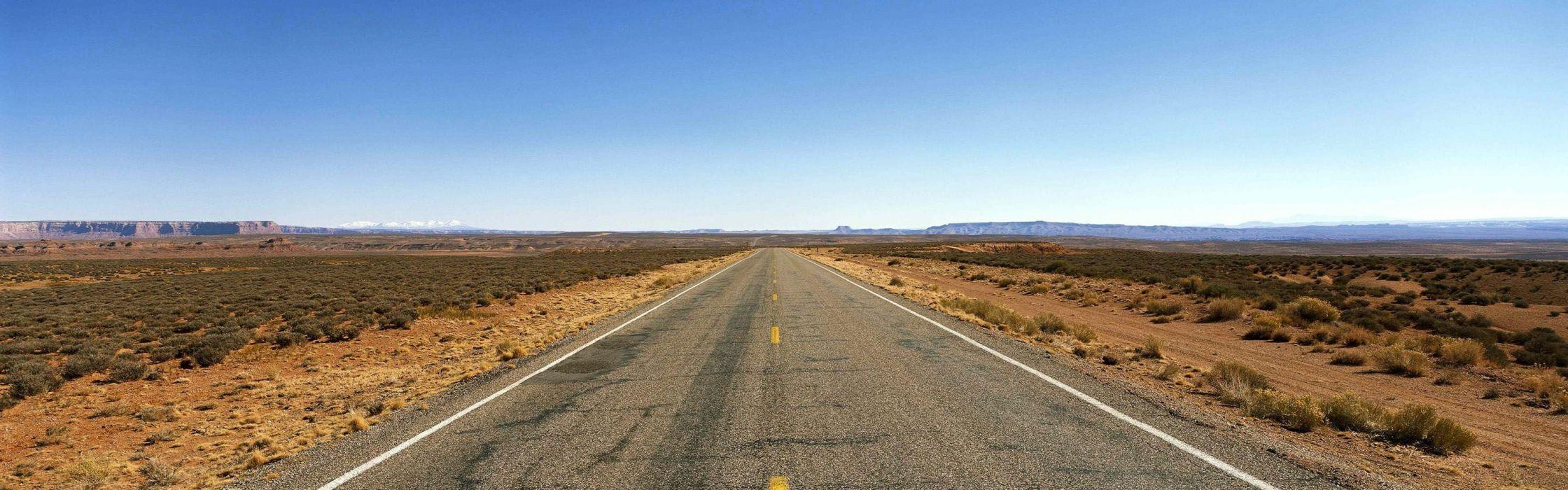 2240x700 Party highways desert road wallpaperx900
