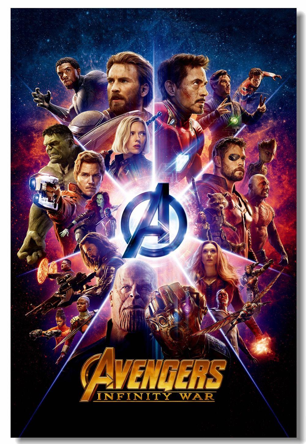 1000x1450 Custom Canvas Wall Decals Marvel Avengers Poster Avengers Infinity War Stickers Office Mural Hulkbuster Thanos Wallpaper