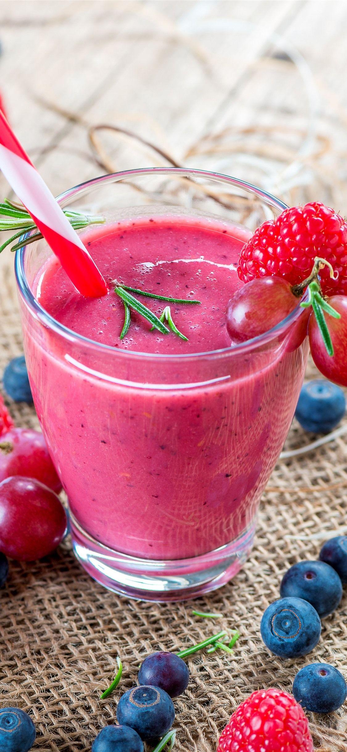 1125x2436 Smoothies, Drinks, Glass Cup, Berries 1125x2436 IPhone 11 Pro XS X Wallpaper, Background, Picture, Image