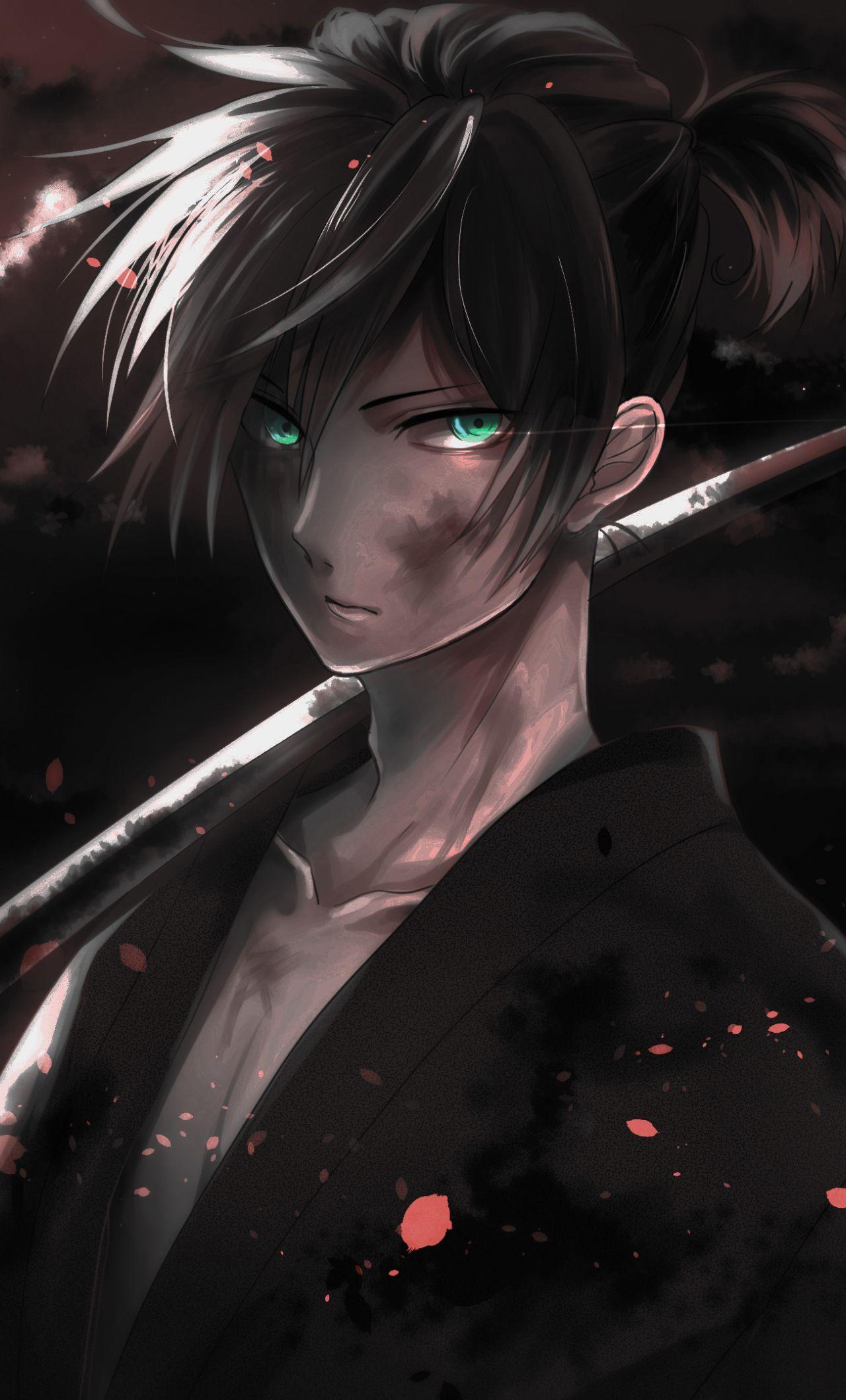 1280x2120 Download 1280x2120 wallpaper warrior, yato, noragami, dark, anime