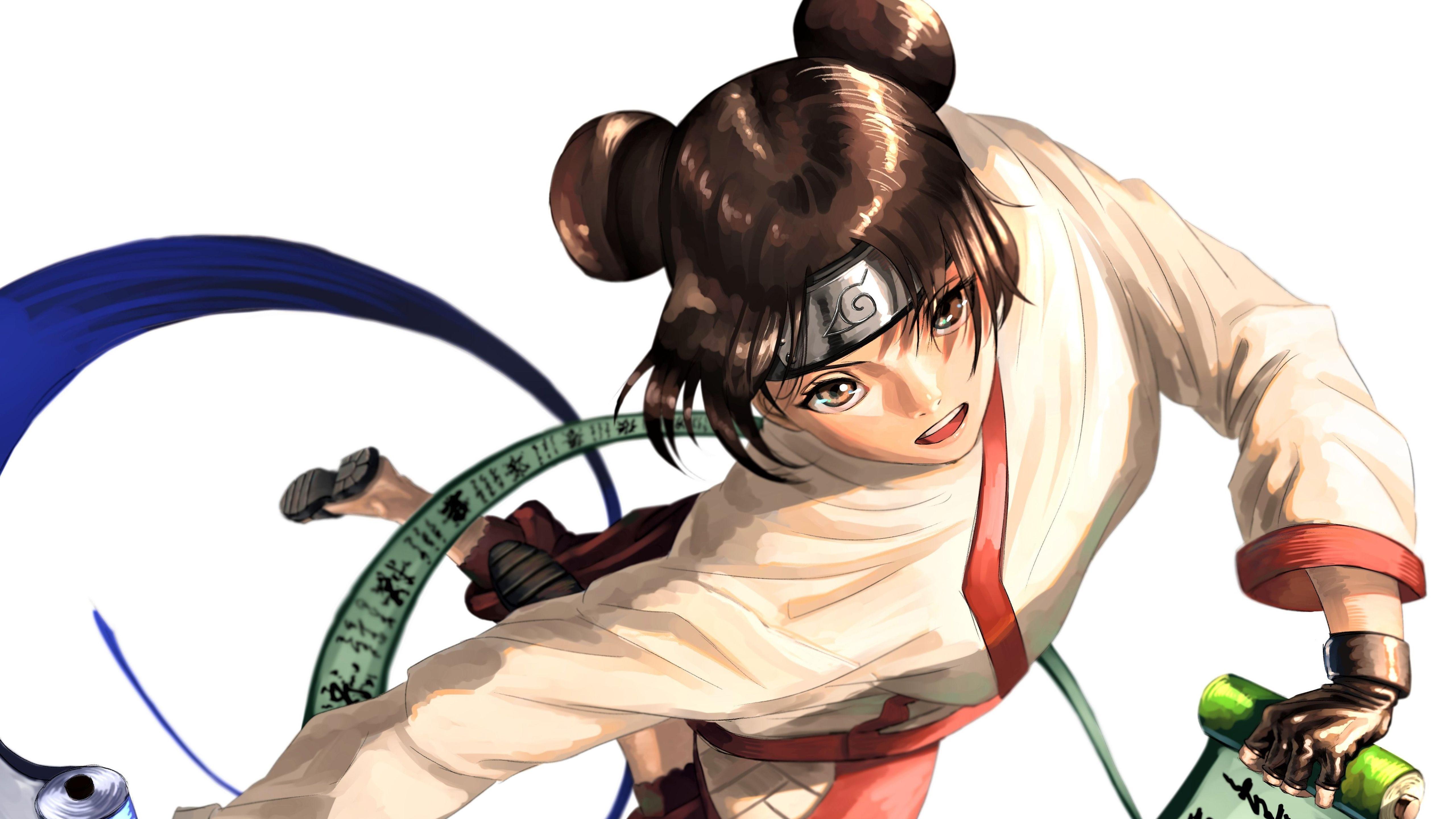 5120x2880 Naruto Girl Fight 4K 5K HD Wallpaper