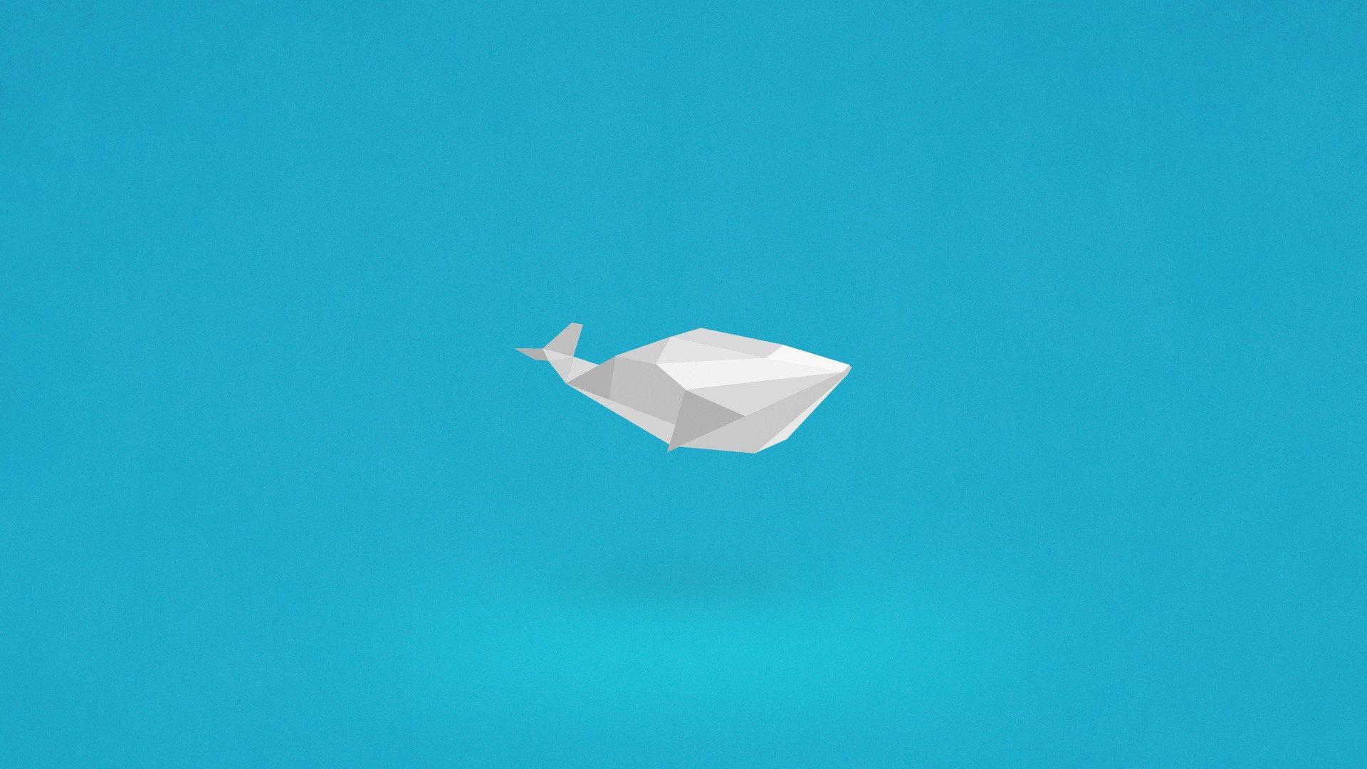 1920x1080 Triangular Vector Minimalist Wallpaper Of A Whale
