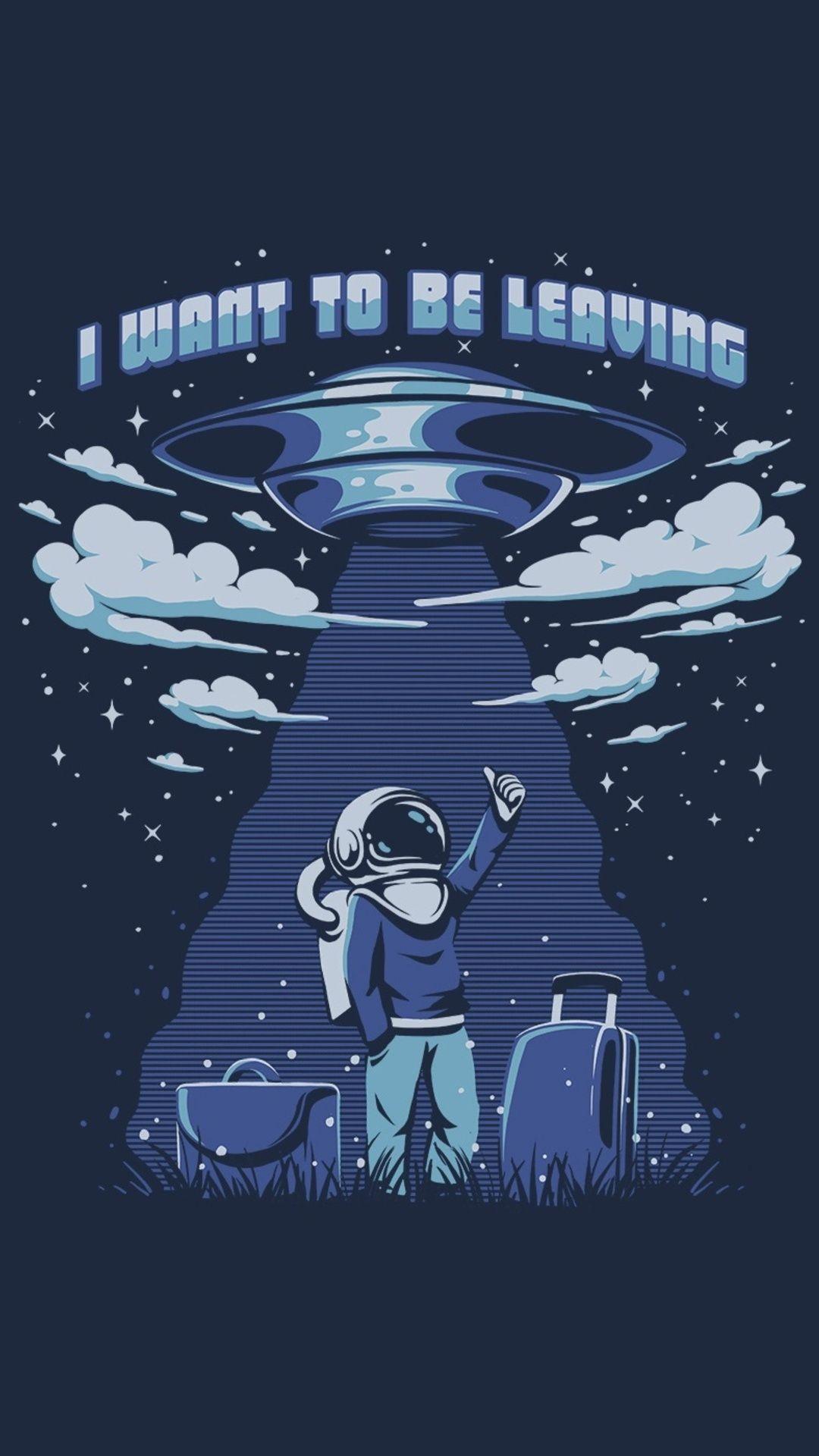 1080x1920 Astronaut Ufo Minimalism iPhone 6s, 6 Plus, Pixel xl
