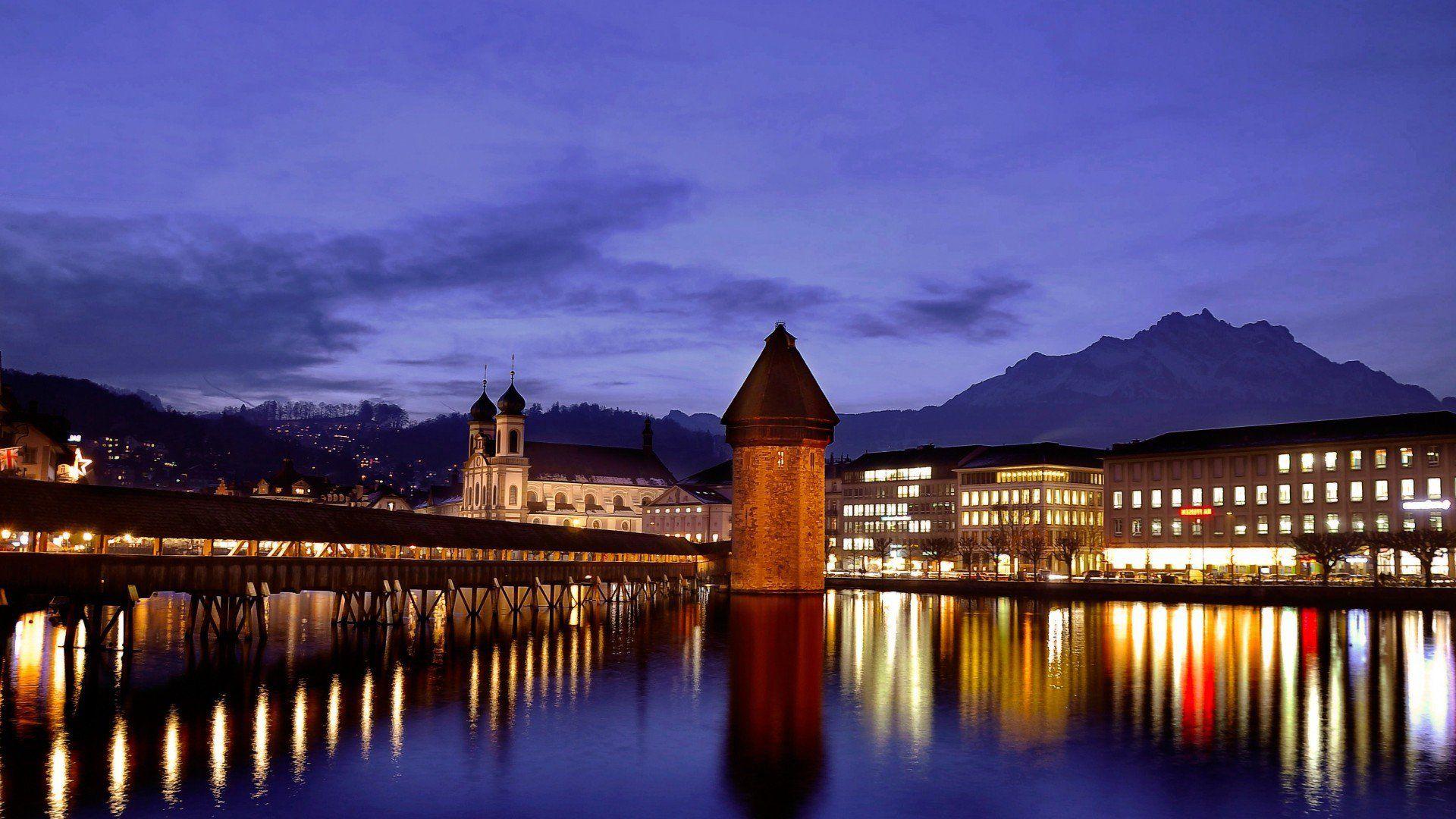 1920x1080 Switzerland Night, HD World, 4k Wallpaper, Image, Background