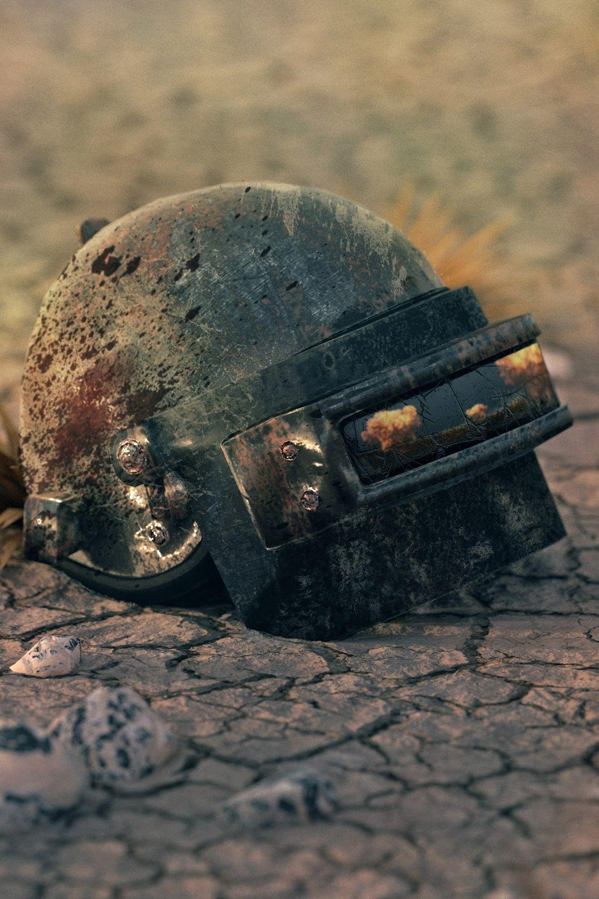 1200x1800 PUBG damage level 3 helmet mobile wallpaper. Mobile wallpaper