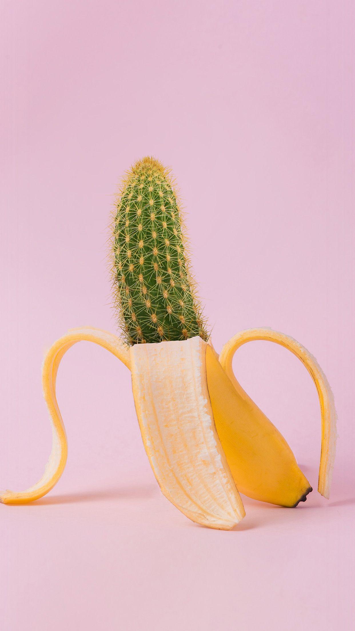 1242x2208 Art Banana Cactus Wallpaper