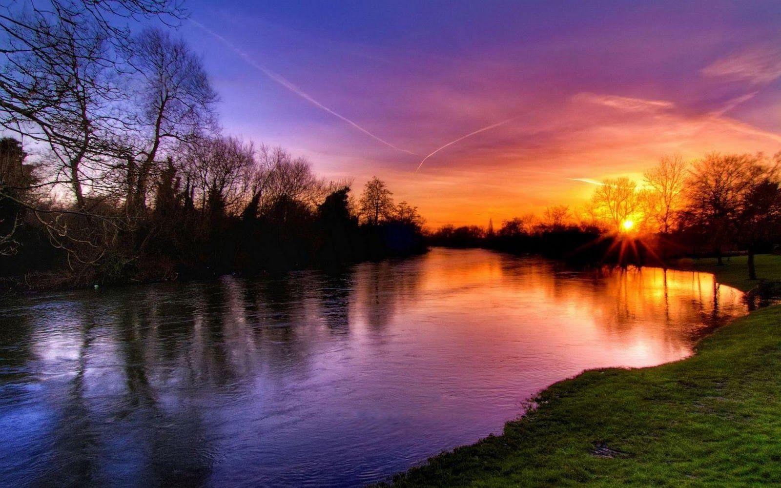 1600x1000 Free download Sunset on the River [1600x1000] for your Desktop