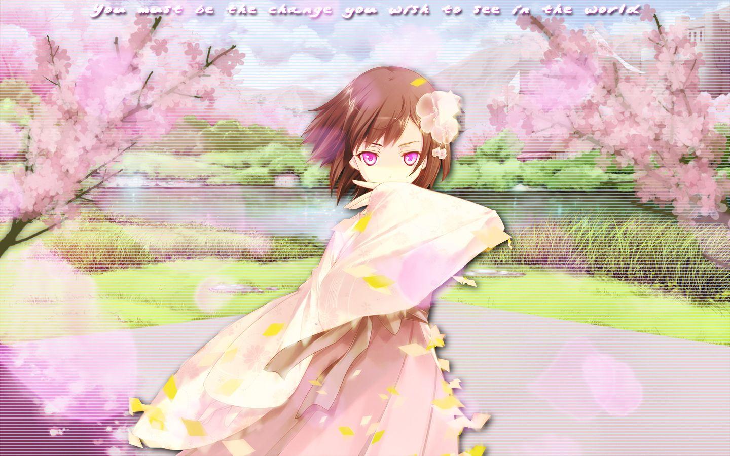 Anime Cherry Blossom Girl Wallpapers Top Free Anime Cherry Blossom