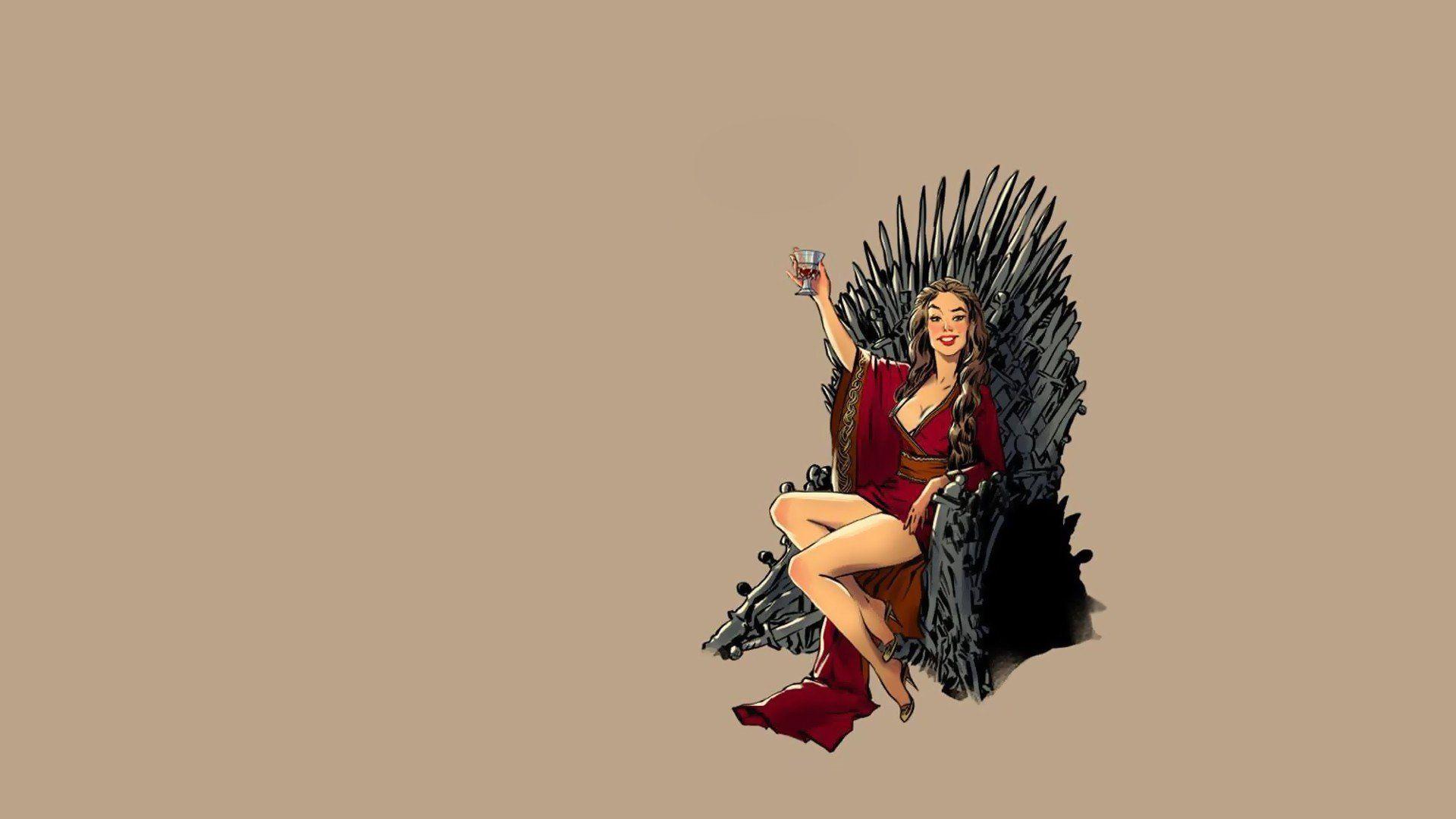 1920x1080 Cersei Lannister, Pinup models, Game of Thrones, Simple background