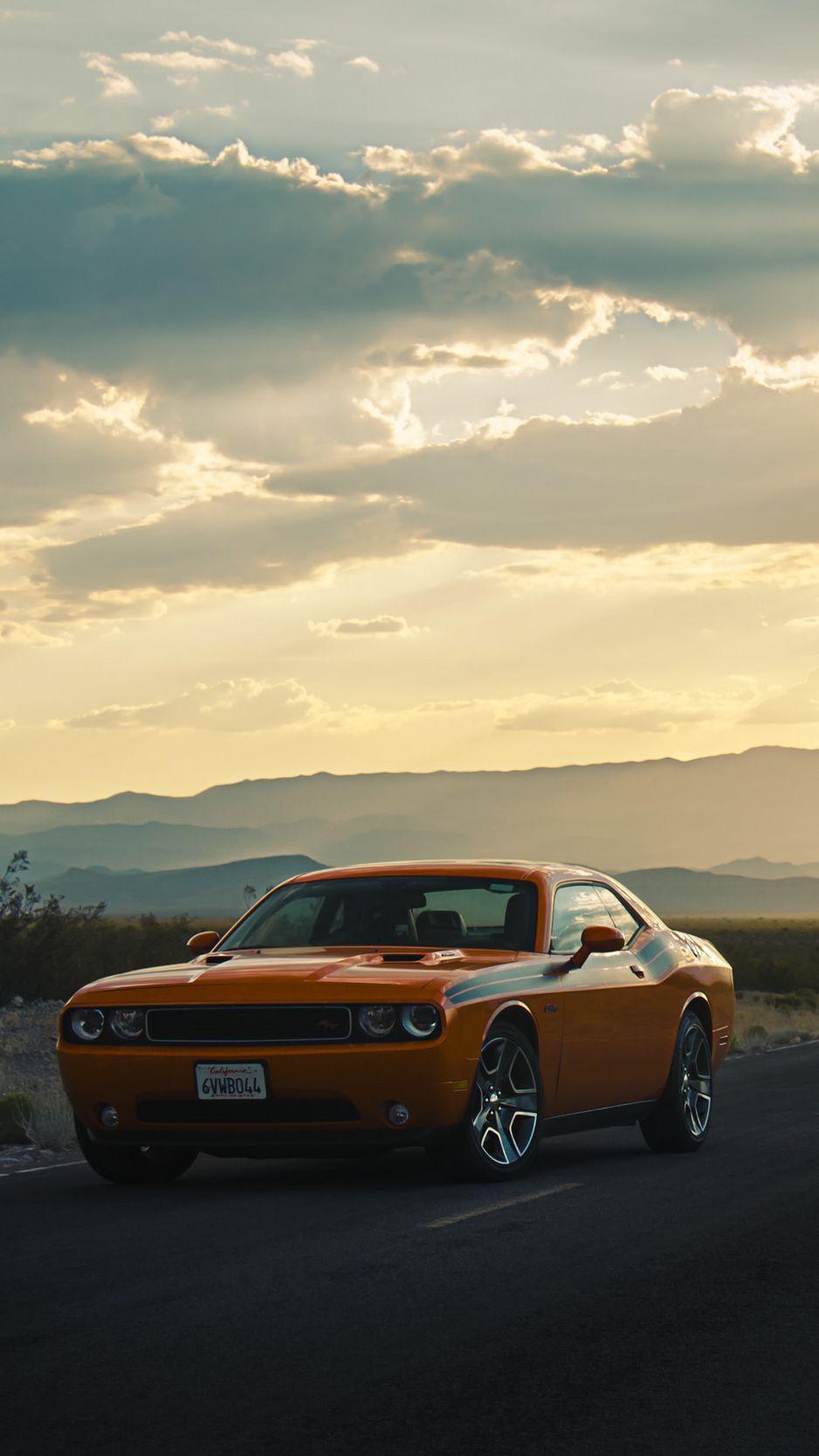 938x1668 Download wallpaper 938x1668 dodge, challenger, side view, road
