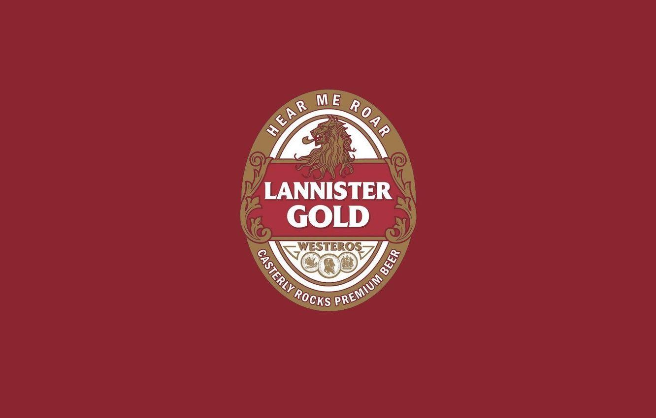 1332x850 Wallpaper minimalism, lion, movie, beer, Game of Thrones, Song of Ice and Fire, Westeros, film, heraldry, TV series, simple background, coat of arms, Casterly Rock, Hear me Roar, noble house Lannister, Lannisters