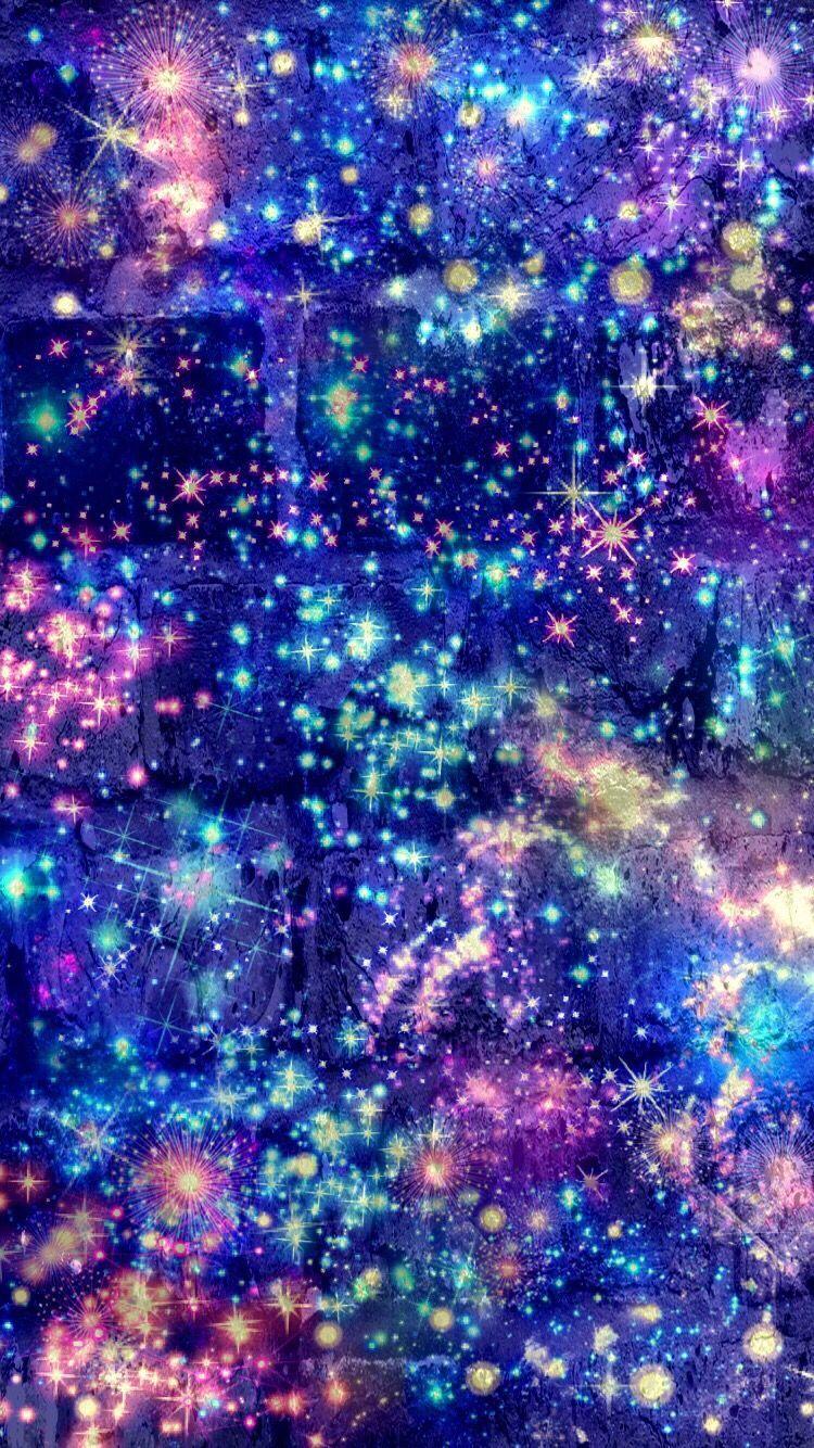 750x1334 iPhone Wallpaper. Purple, Blue, Glitter, Nebula, Violet, Sky