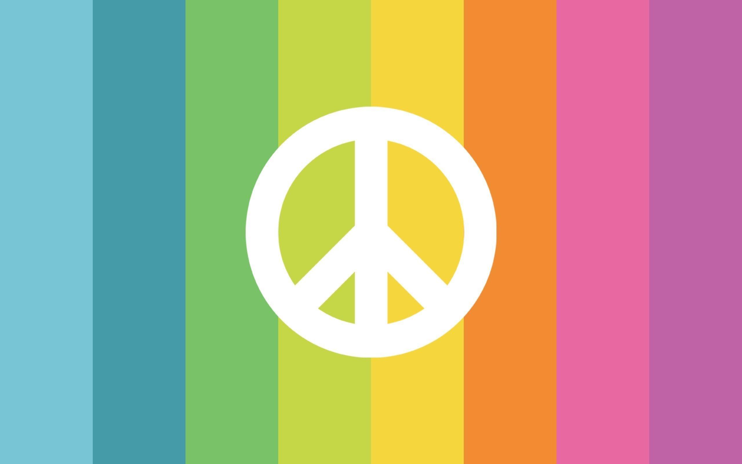 2560x1600 Peace and Love Sign Rainbow Creative wallpaperx1600