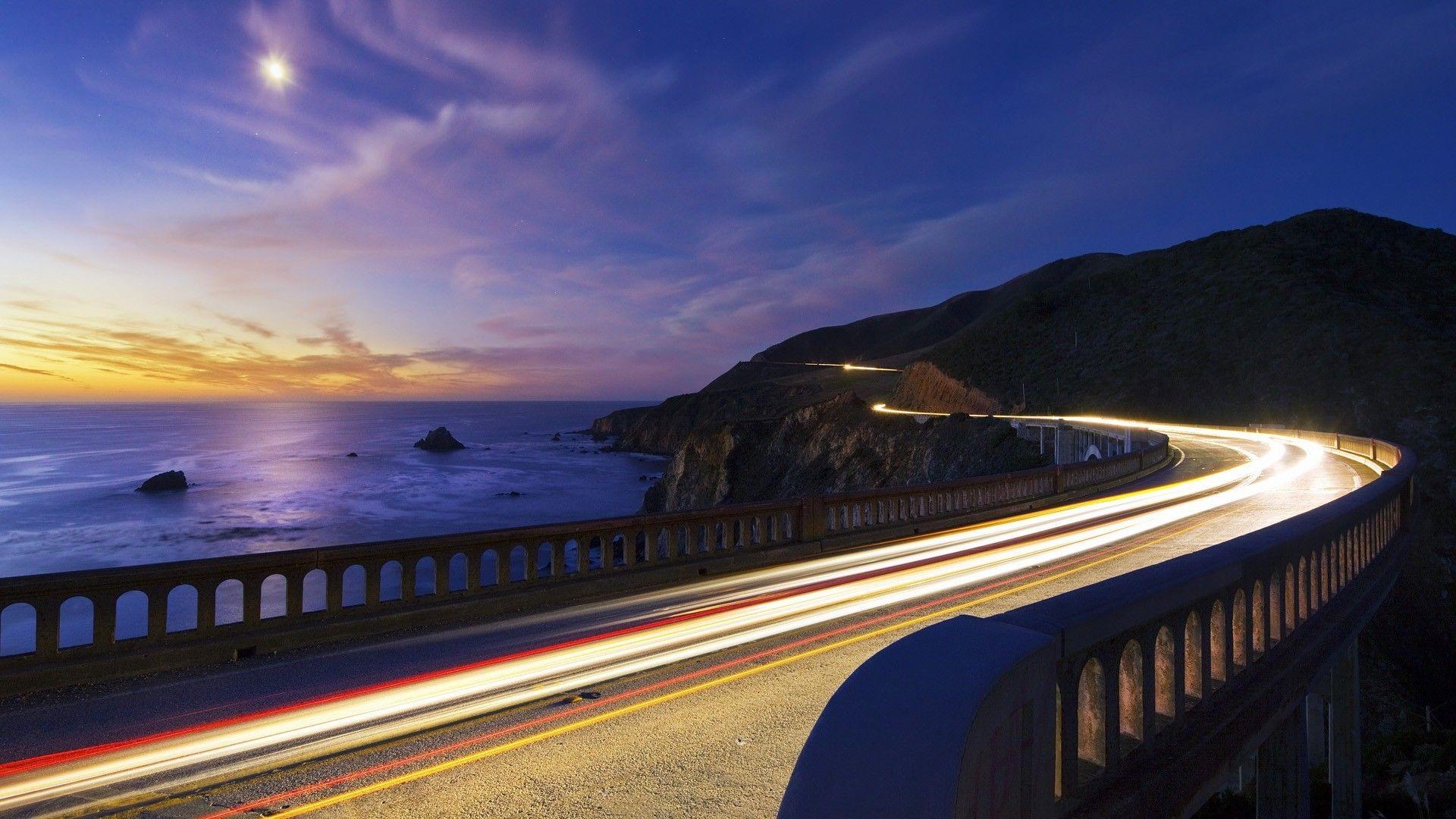 1920x1080 photography, Landscape, Sea, Water, Nature, Bridge, Road, Long