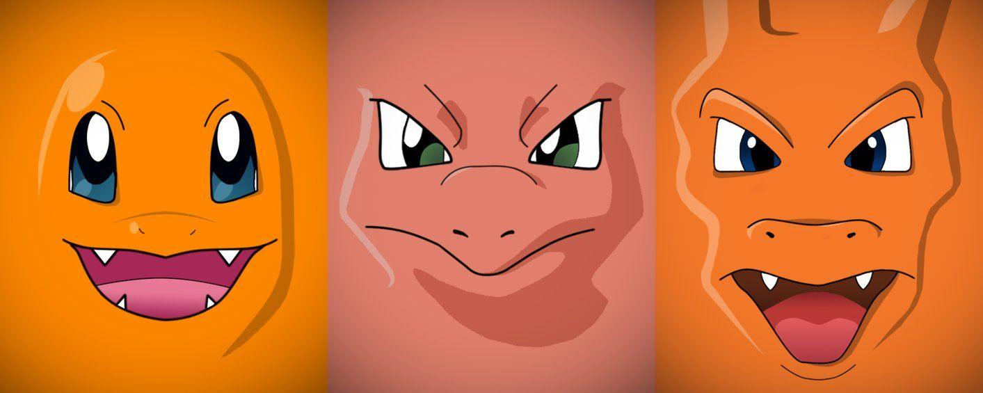 1413x565 Minimalist Charmander, Charmeleon and Charizard by Vault-Girl