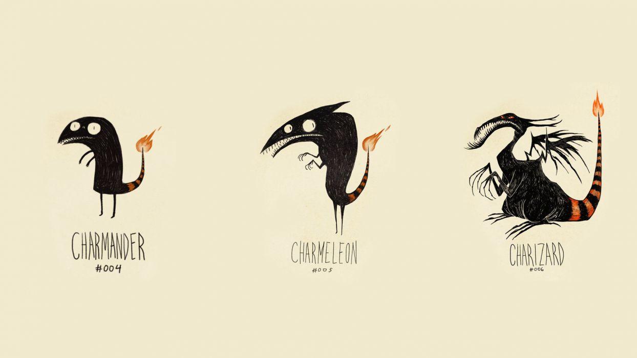 1244x700 Pokemon Charmander Charmeleon Charizard Drawing wallpaper