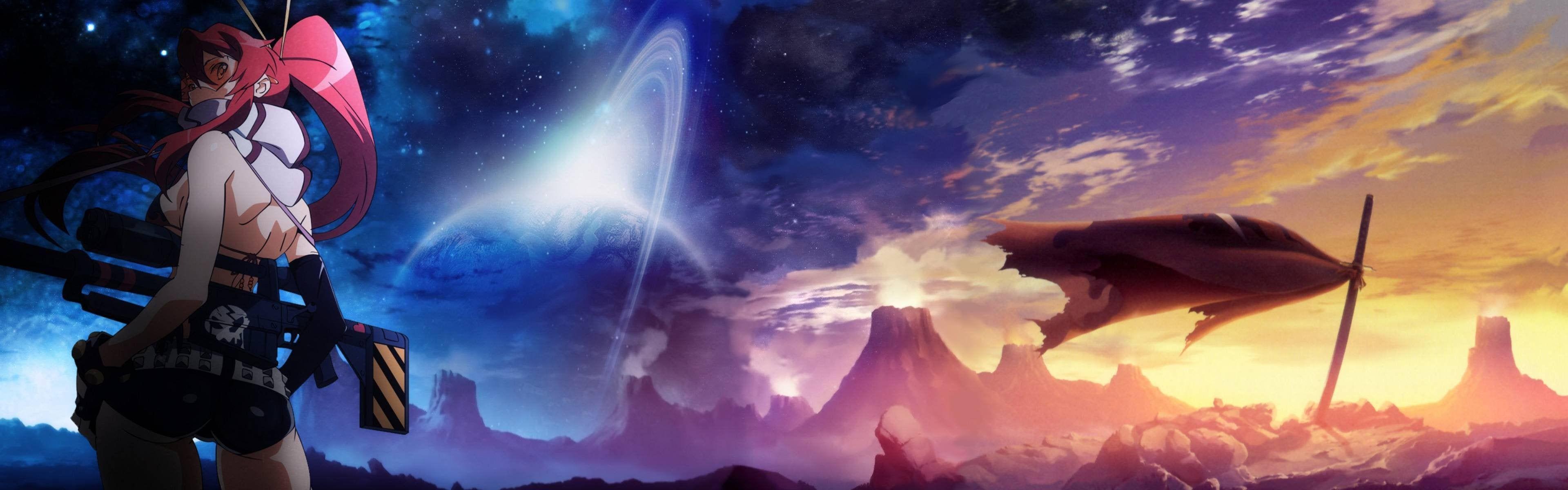 3840x1200 Gurren Lagann wallpaper [3840x1200] goes well with a dark theme