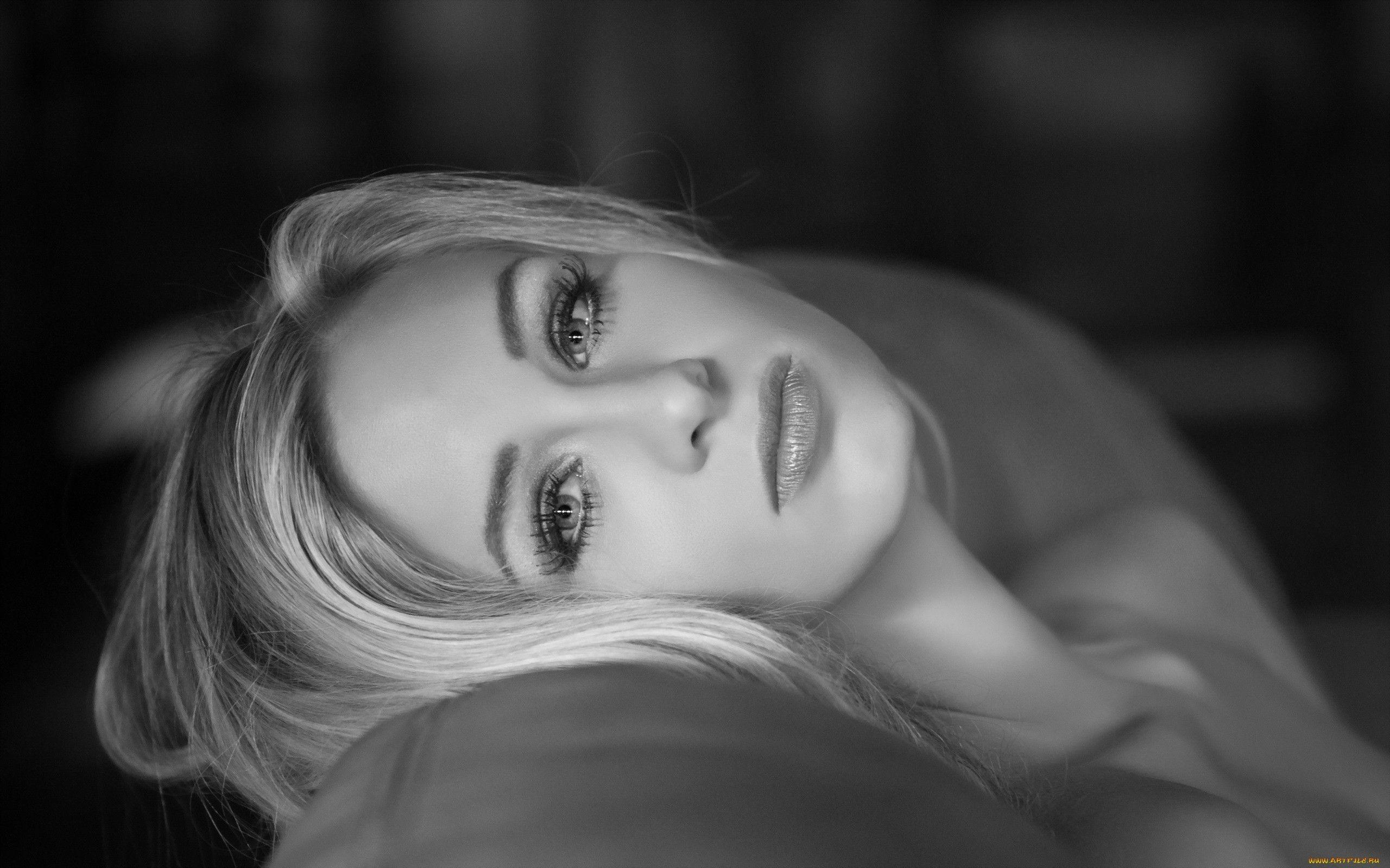 2560x1600 Girl black white