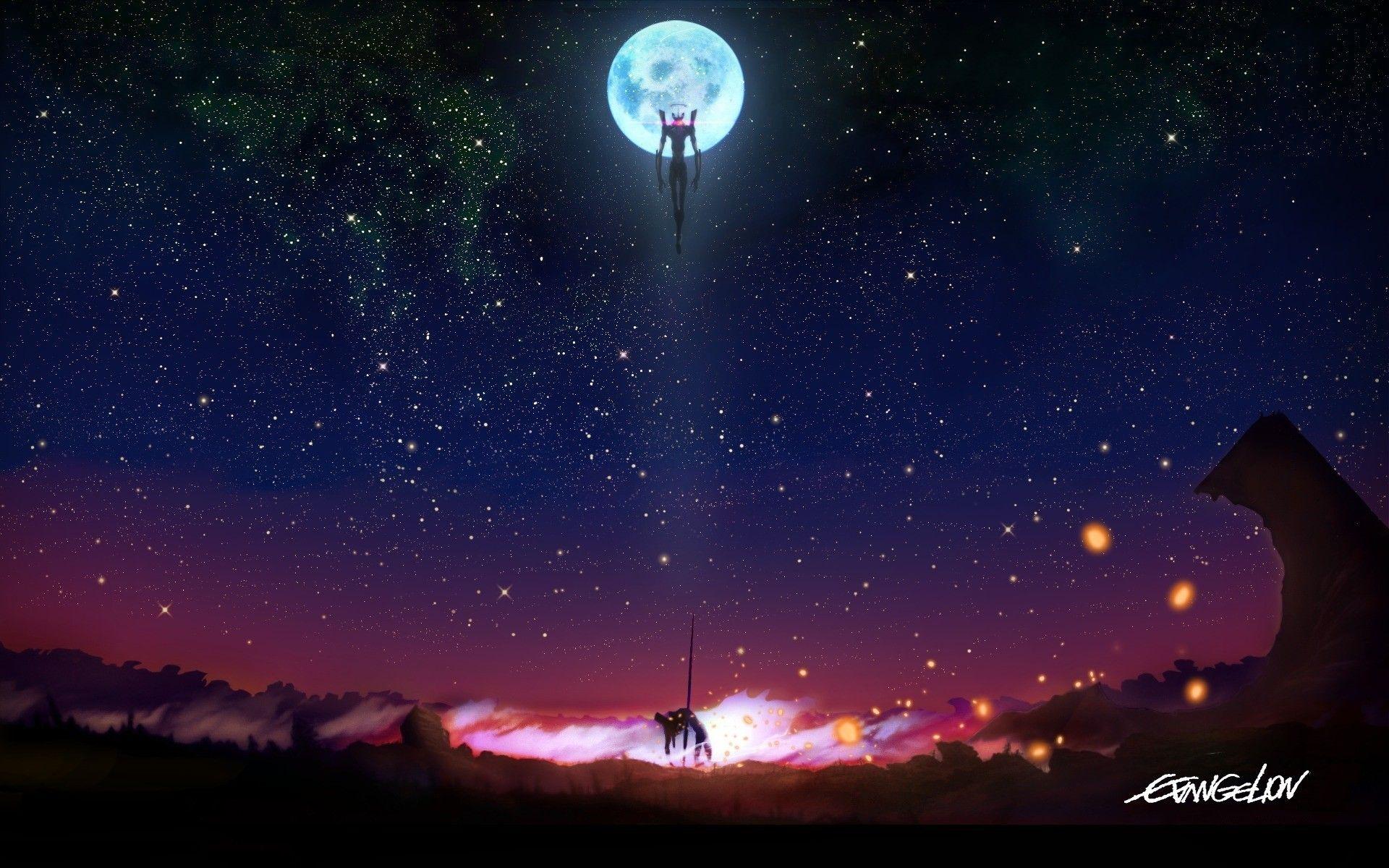 1920x1200 Wallpaper of Stars and Moon
