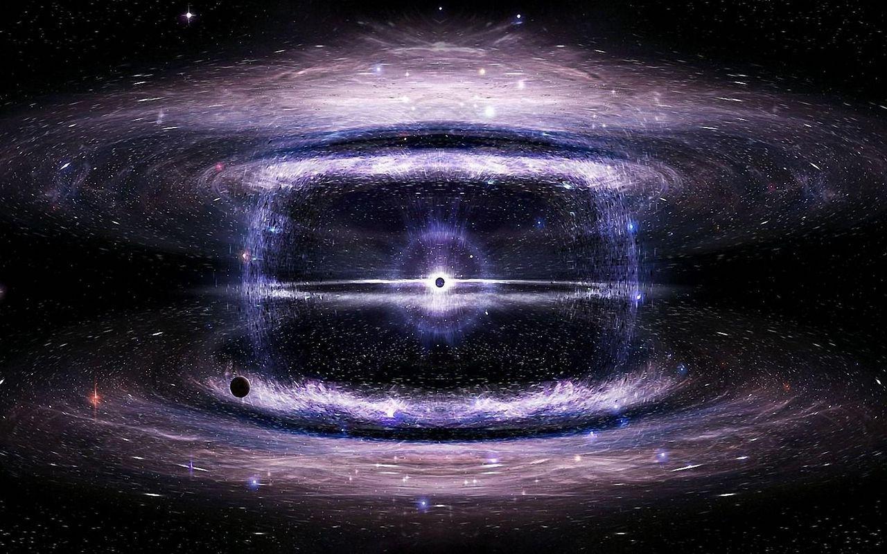 1280x800 Download wallpaper 1280x800 black hole, space, stars, circles