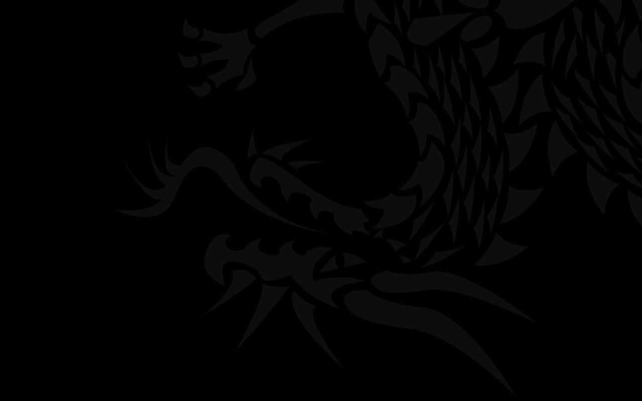 1280x800 Black Dragon Tribal Wallpaper