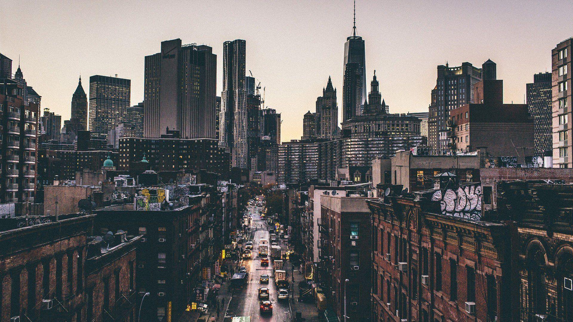1920x1080 New York City Street. New york wallpaper, City wallpaper, City