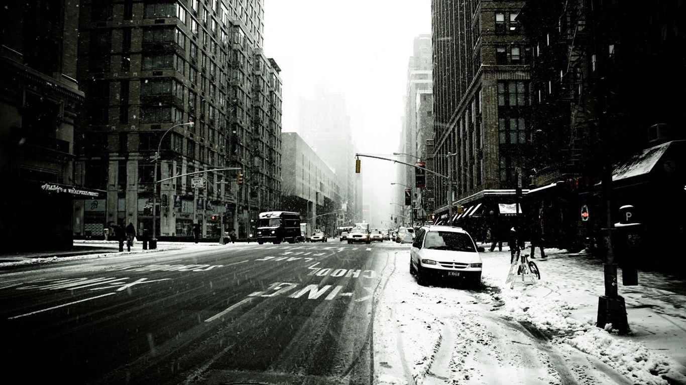 1366x768 New York Snow Wallpaper HD Wallpaper & Background