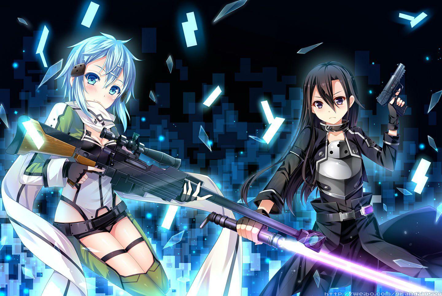 1440x965 Grandia (artist) gun gun gale online kirigaya kazuto shinon (sao