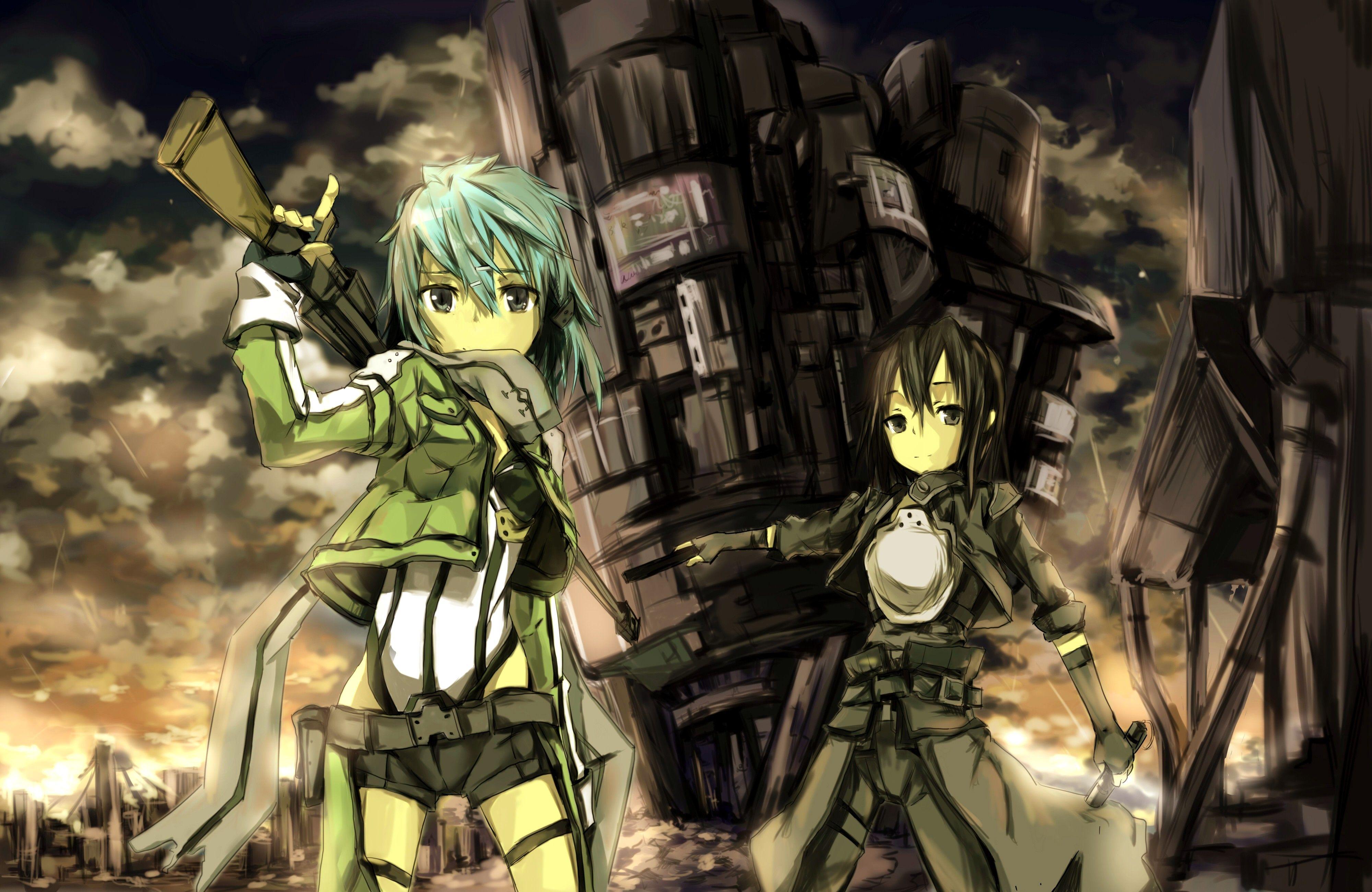 3999x2599 Gun gale online sword art wallpaperx2599