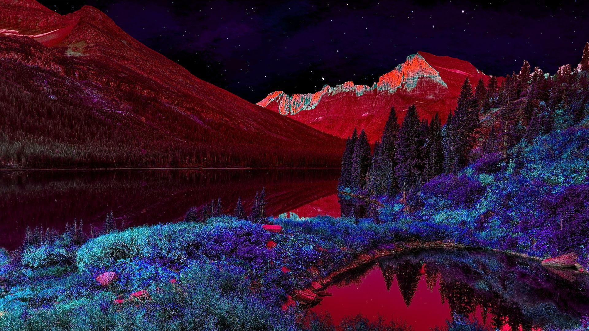 Psychedelic Landscape Wallpapers Top Free Psychedelic Landscape Backgrounds Wallpaperaccess