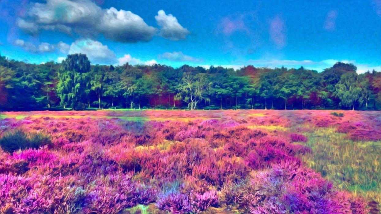 1244x700 Abstract landscapes nature multicolor forests psychedelic