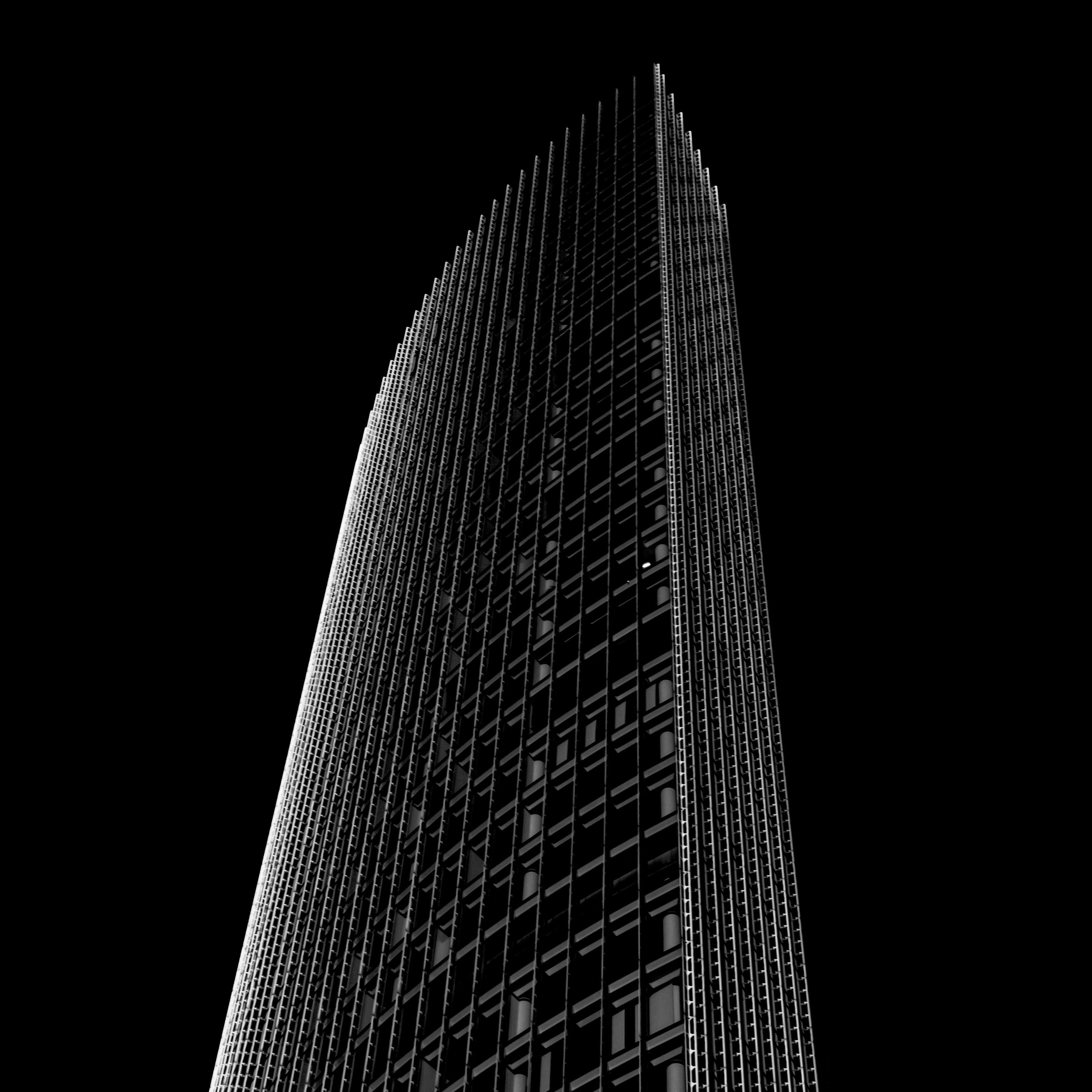 office building black and white