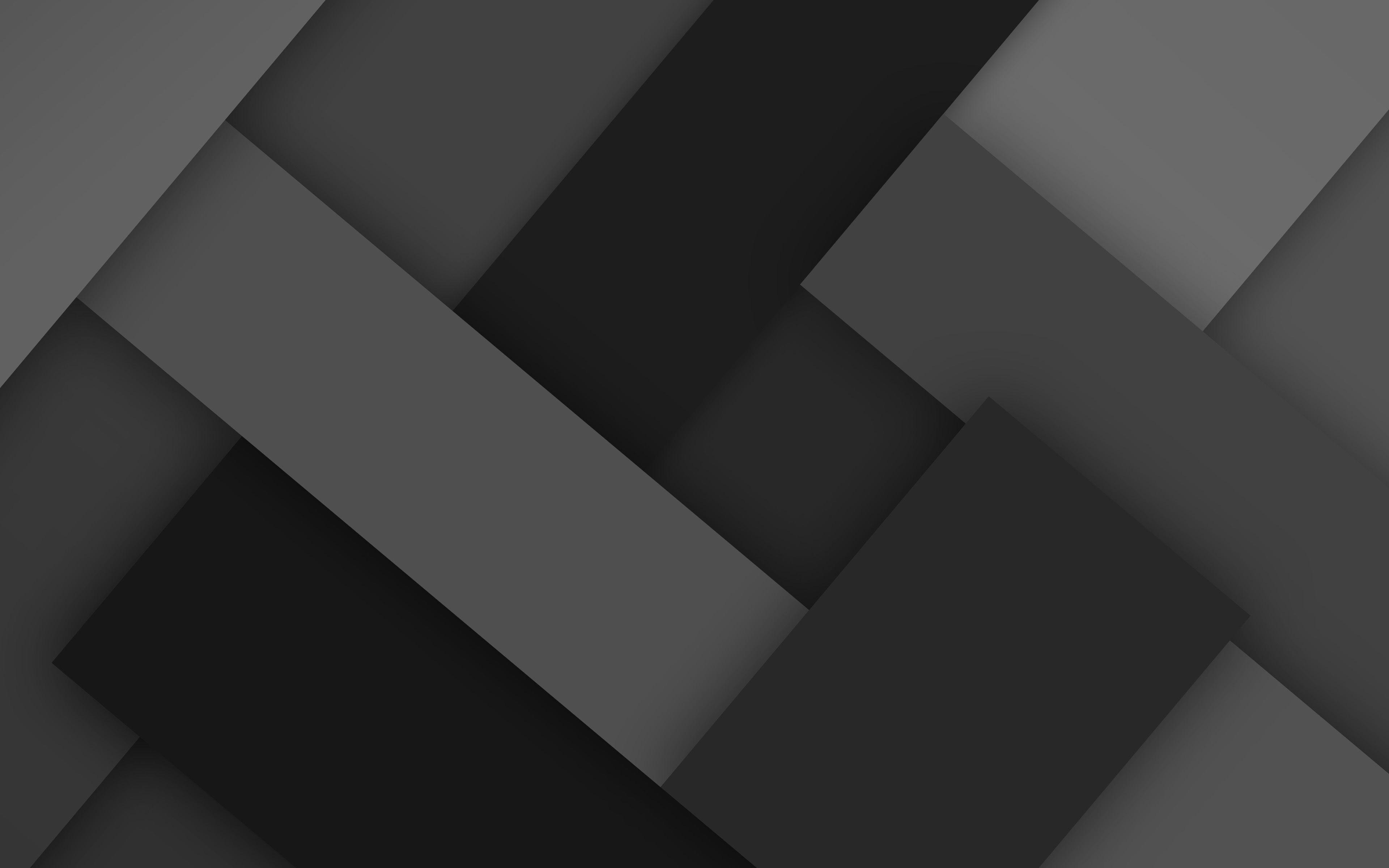3840x2400 Download wallpaper black lines, 4k, material design, creative